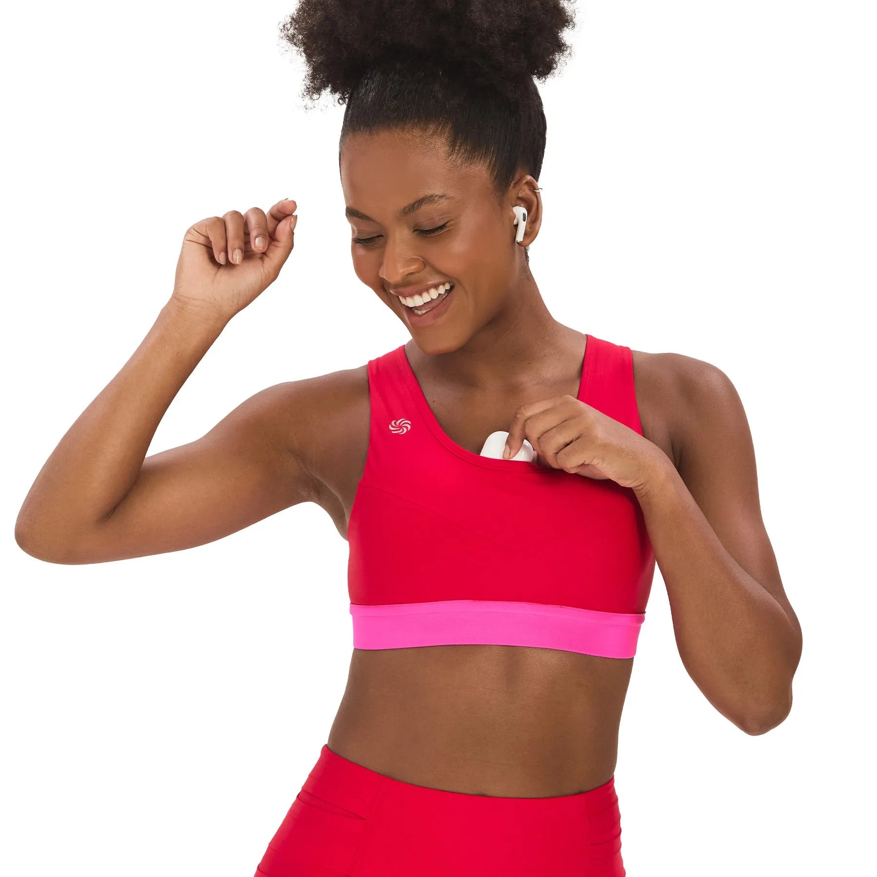 Top de Compressão com Bolso Recortes