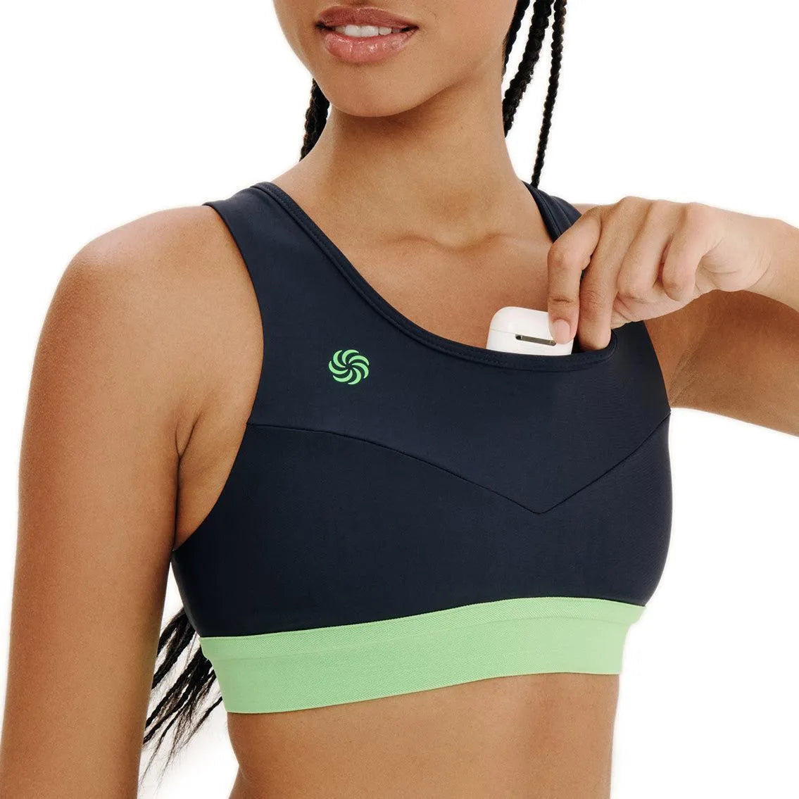 Top de Compressão com Bolso Recortes Total Emana Mar