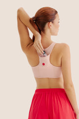 TOP DE COMPRESSÃO COM SUPER BOLSO ZERO ATRITO EMANA ROSE COM FOGO
