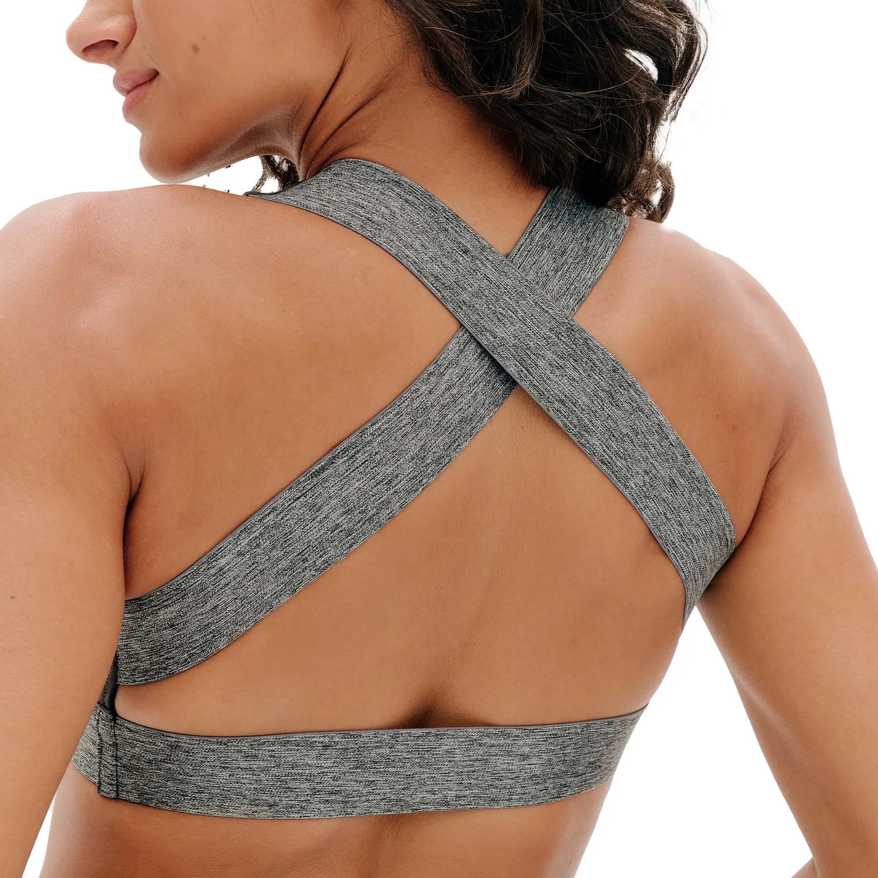 Top Cropped Dupla Face Preto e Grafite