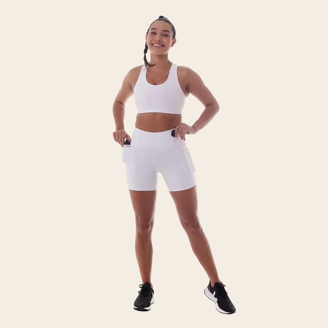 Top de Compressão com Super Bolso 2.0 Branco