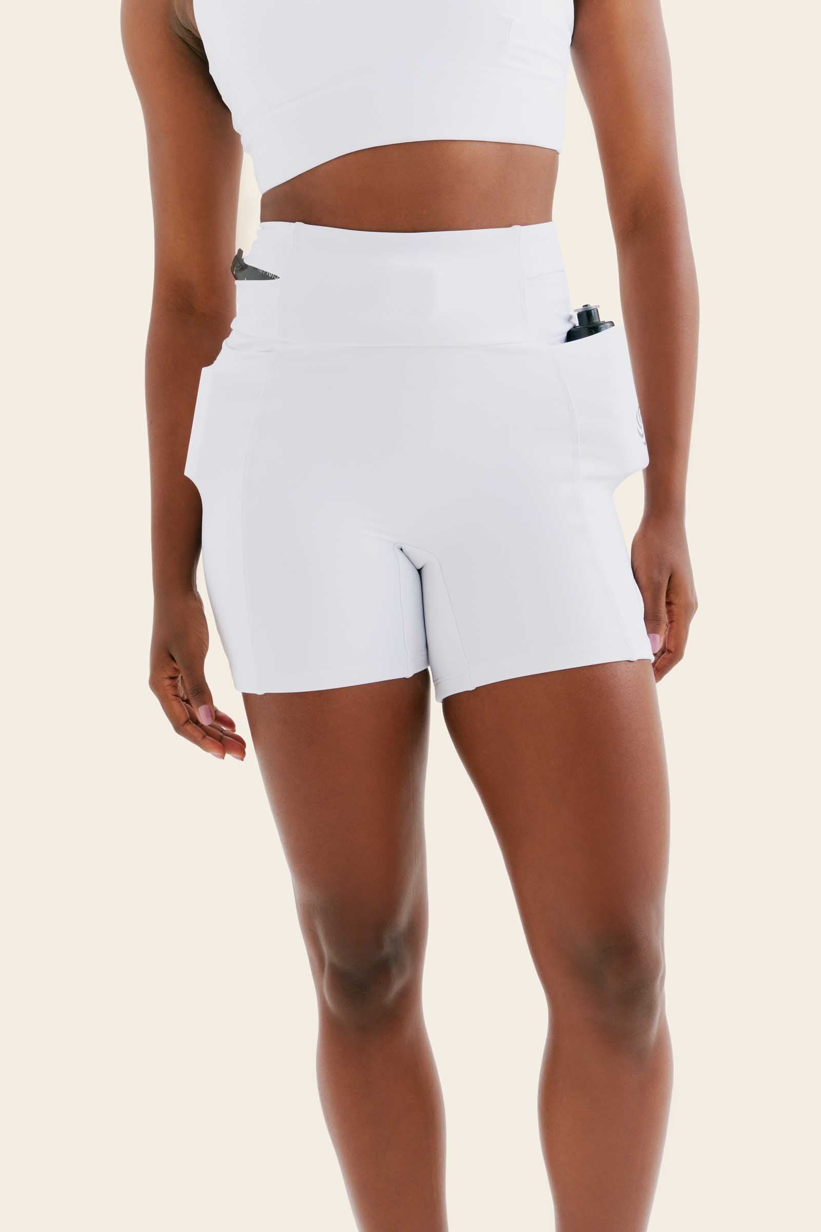 SHORT DE COMPRESSÃO COM MULTIBOLSOS LIVRE TOTAL EMANA BRANCO