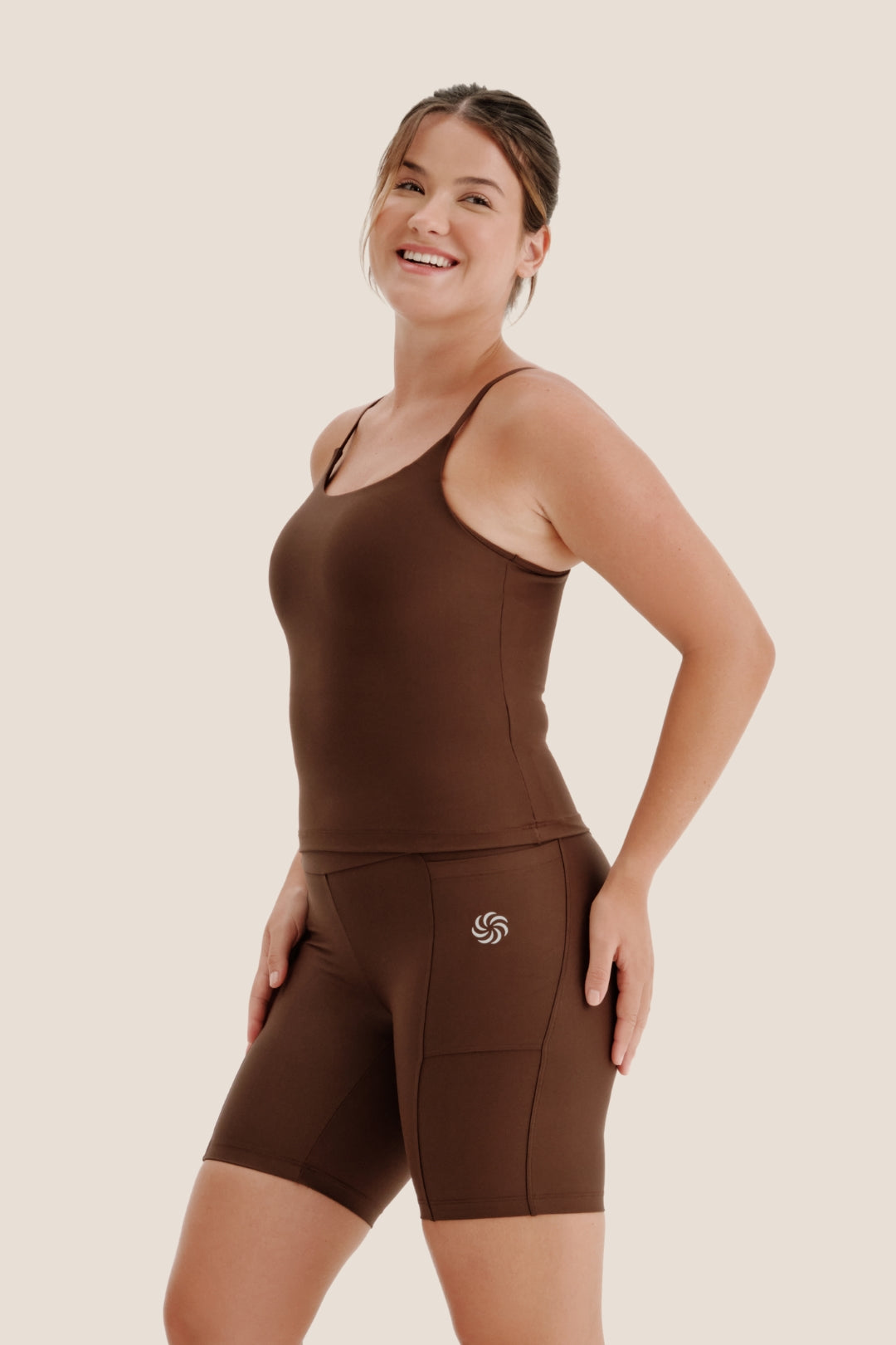 Camiseta de Compressão Alcinha Total emana Café