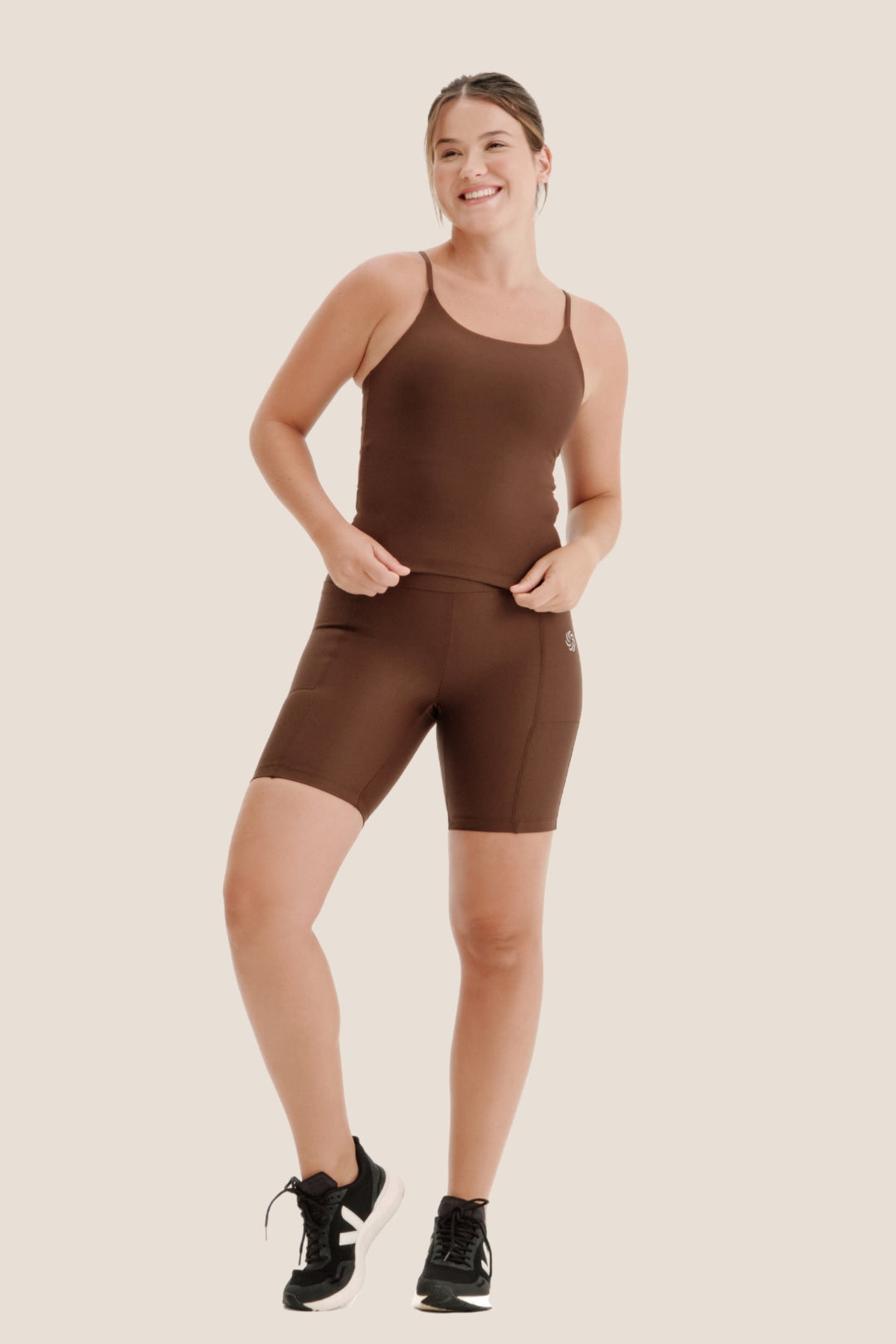 Camiseta de Compressão Alcinha Total emana Café