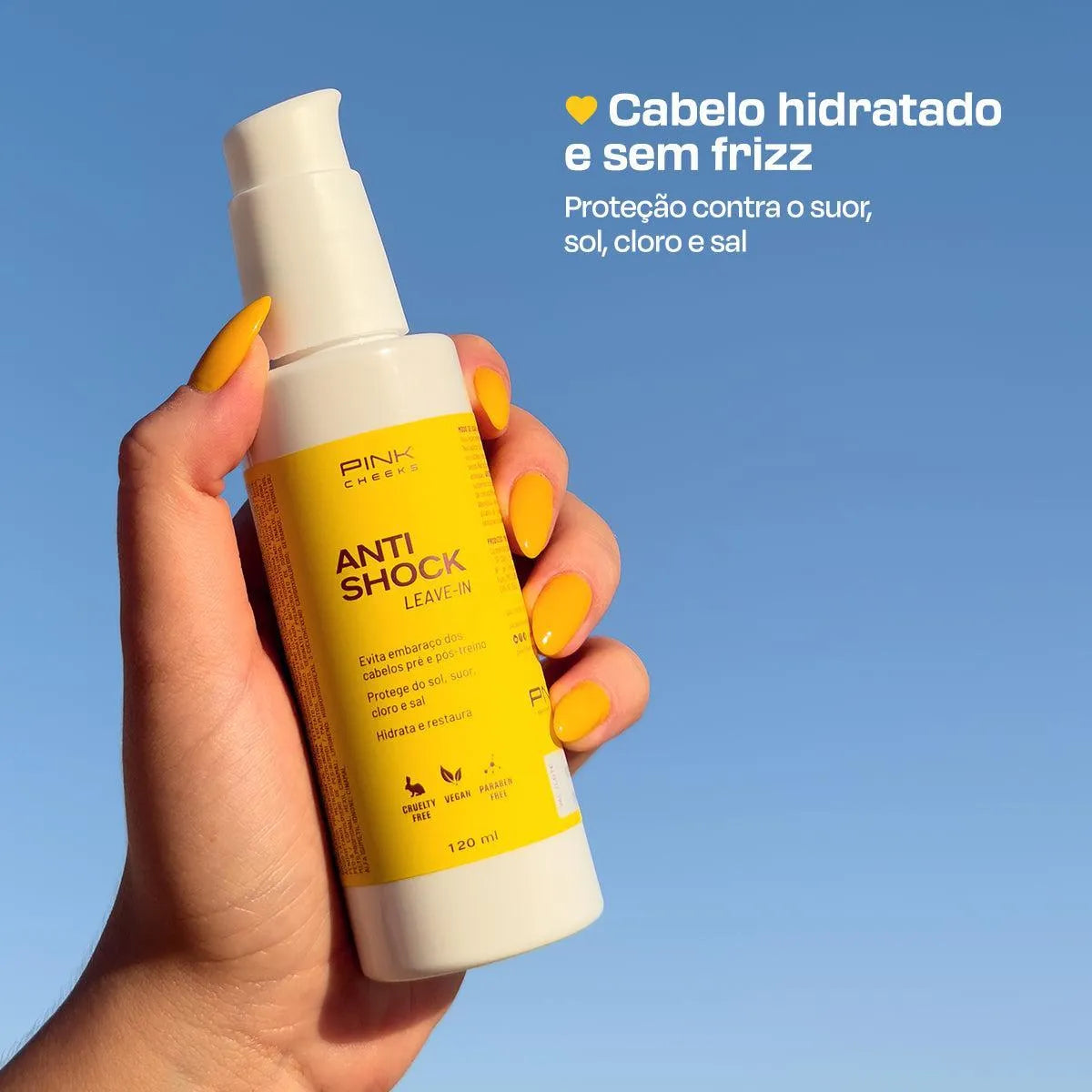 Anti Shock Creme de Hidratação Anti-Frizz e Protetor Capilar - 120ml - Pink Cheeks