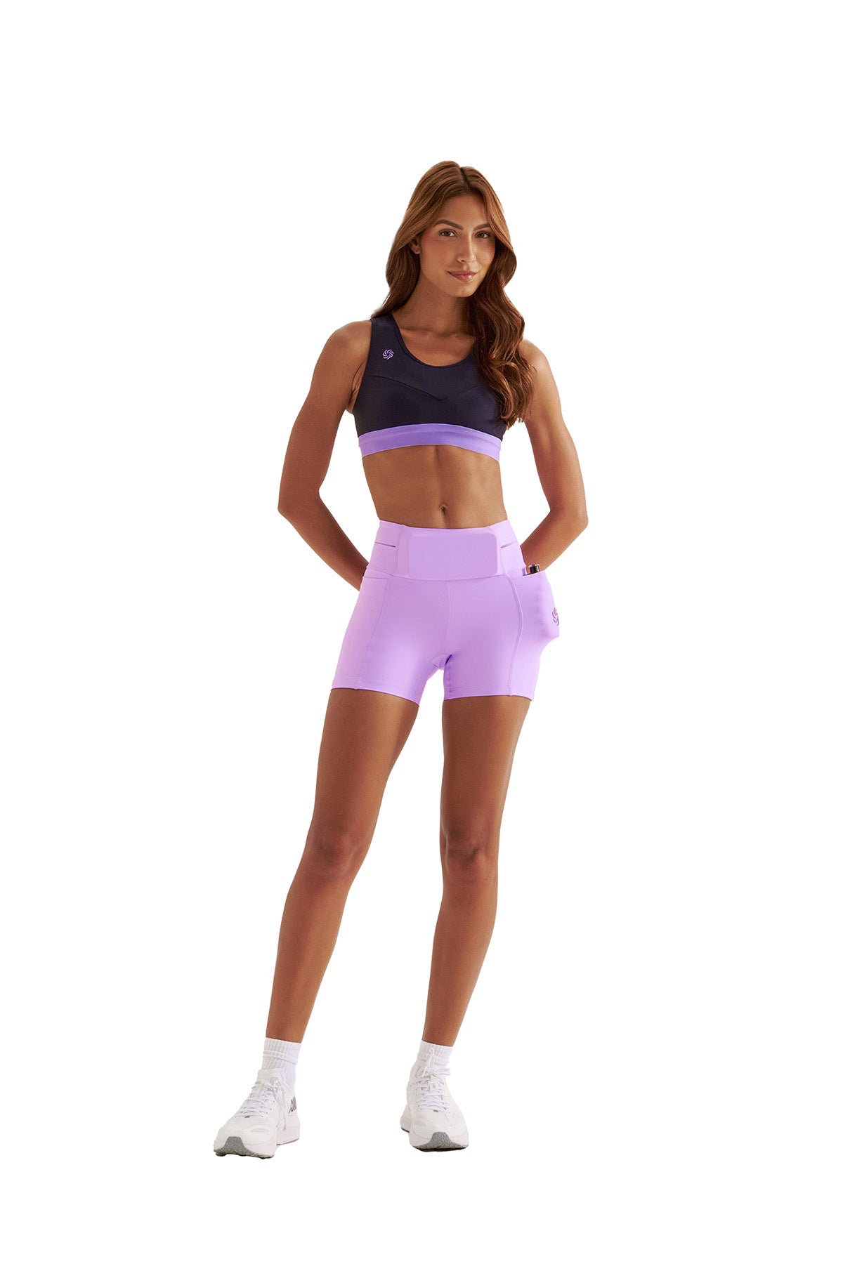 Short de Compressão Curto com Multibolsos Total Emana Lavanda