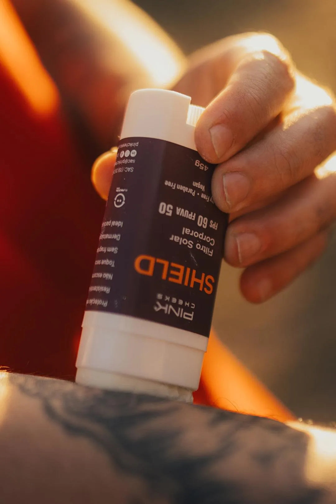 Protetor solar Shield Bastão - 45g - FPS 60/FPUVA 50 - Pink Cheeks