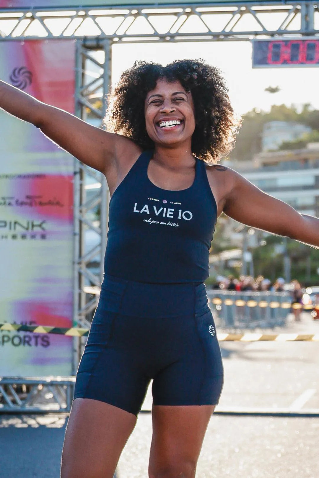 Camiseta de compressão com Super Bolso Corrida La Vie 10 anos