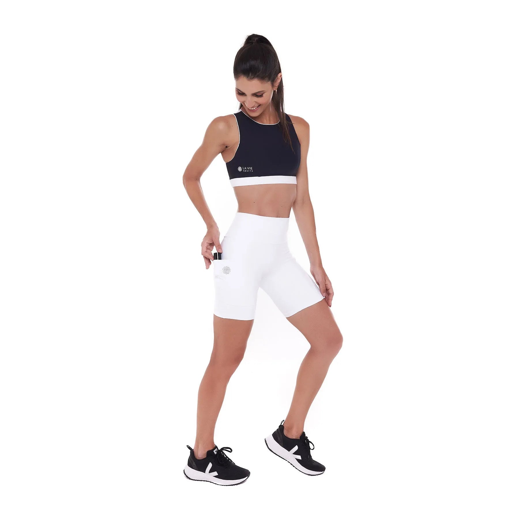 Bermuda de Compressão com Bolsos Clássica Emana Branco