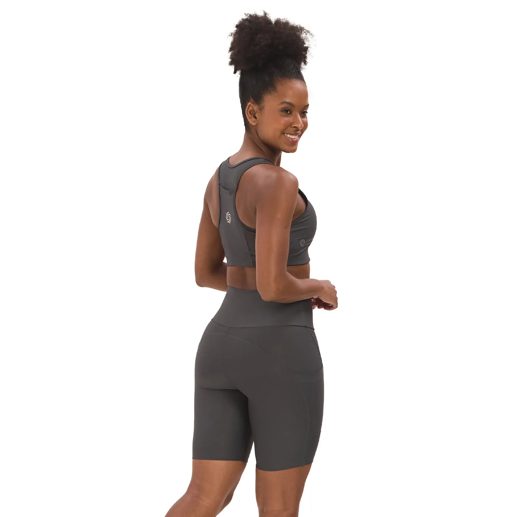 Bermuda de Compressão com Bolsos Clássica Grafite