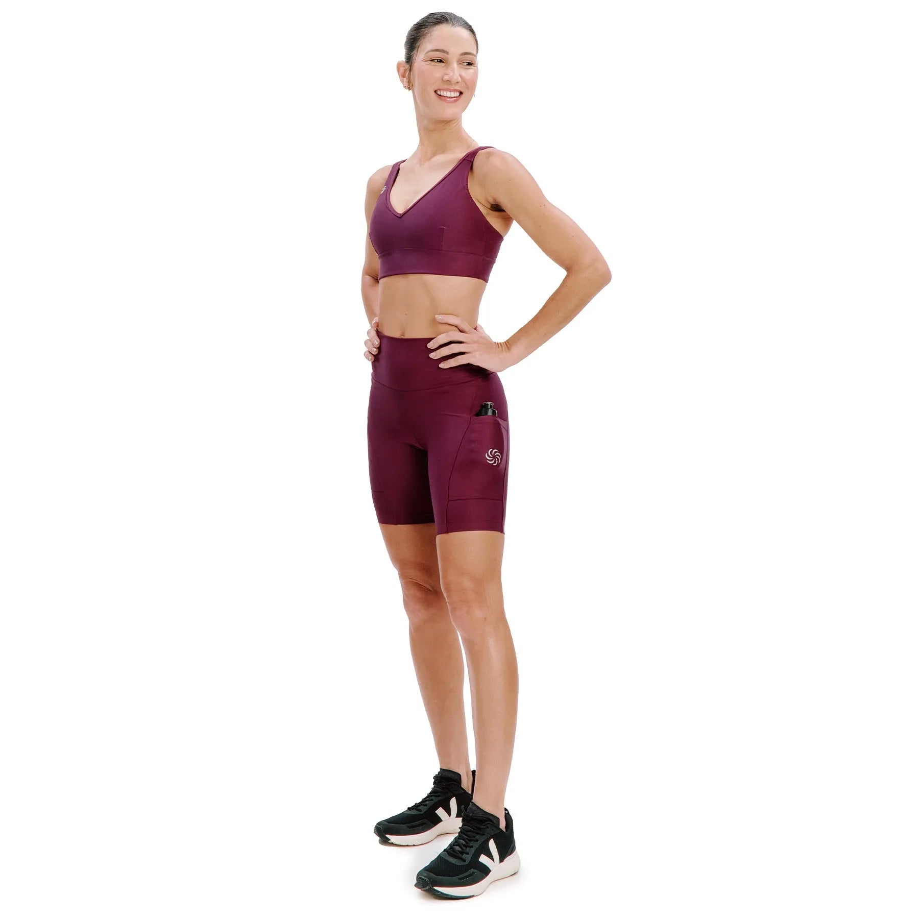 Bermuda de Compressão com Bolsos Clássica Vinho