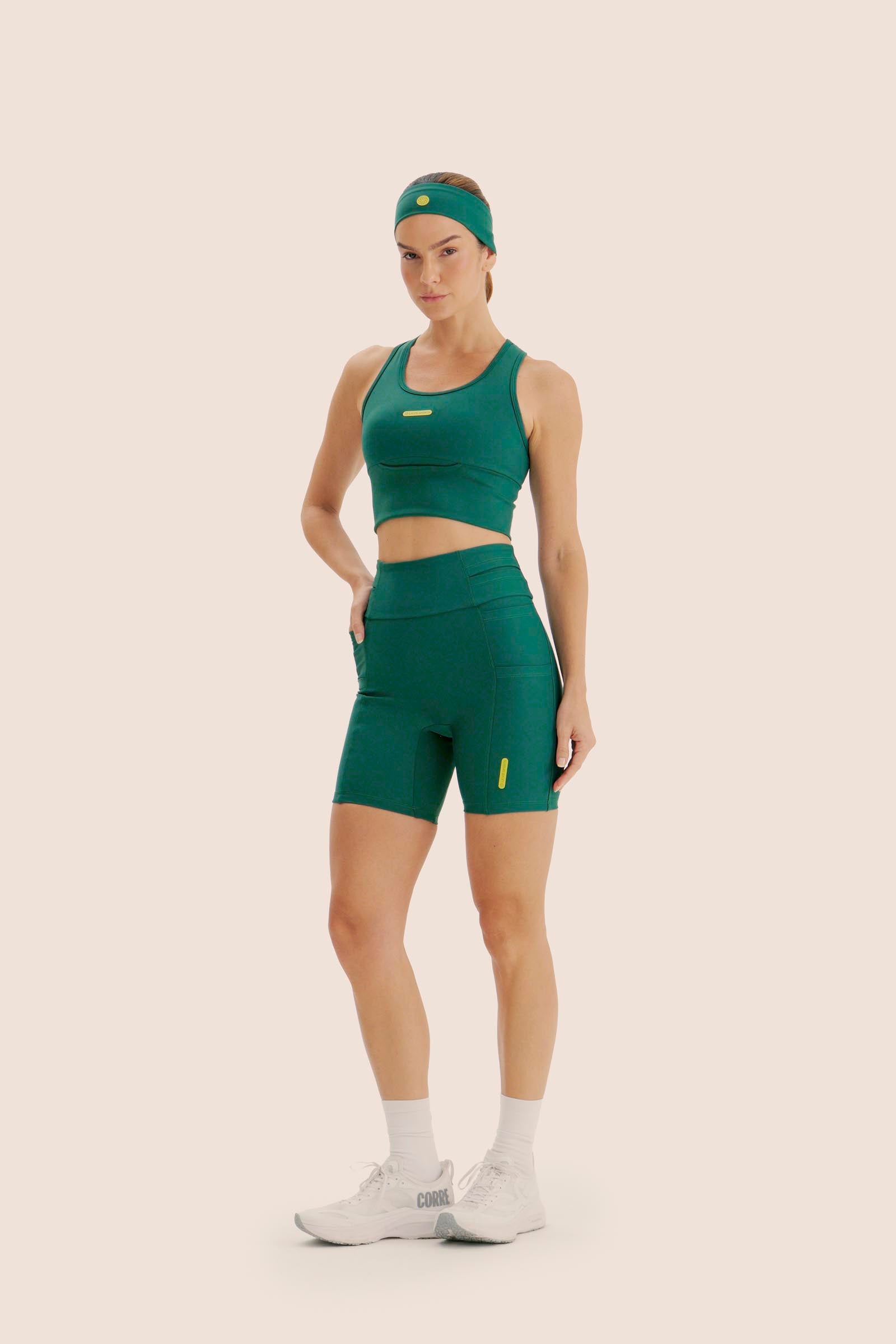 TOP DE COMPRESSÃO MULTIBOLSOS FlexSkin™ ESMERALDA