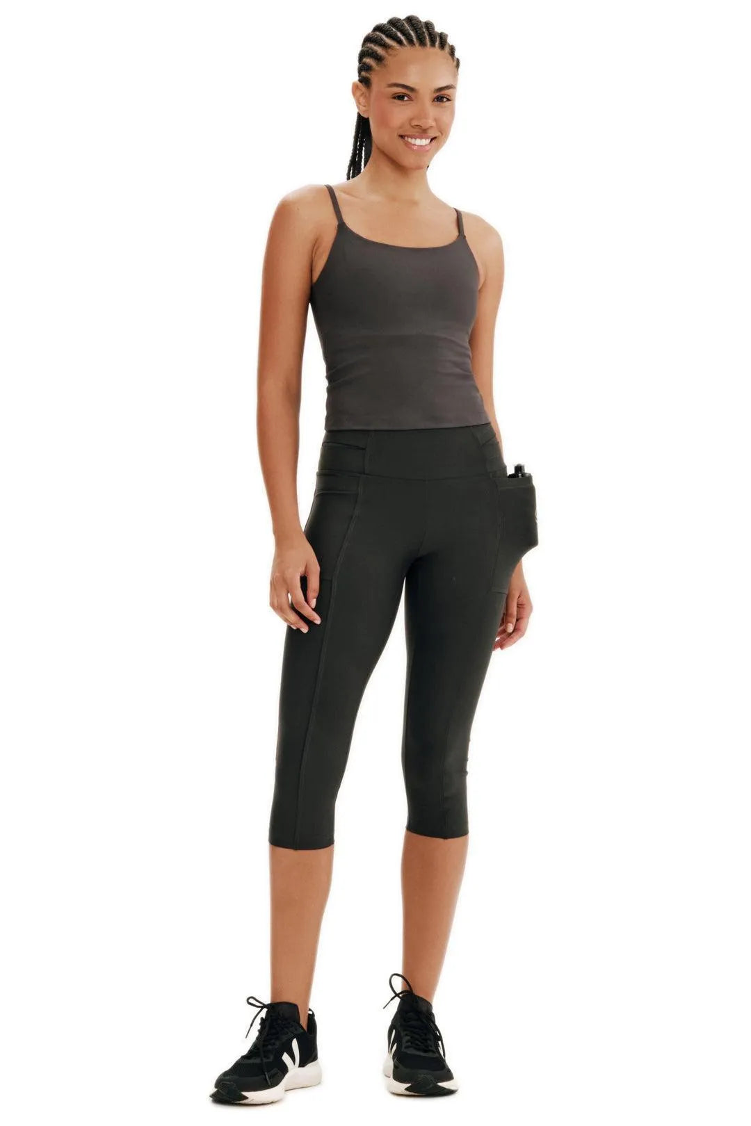 Corsário de Compressão com Multibolsos Grafite