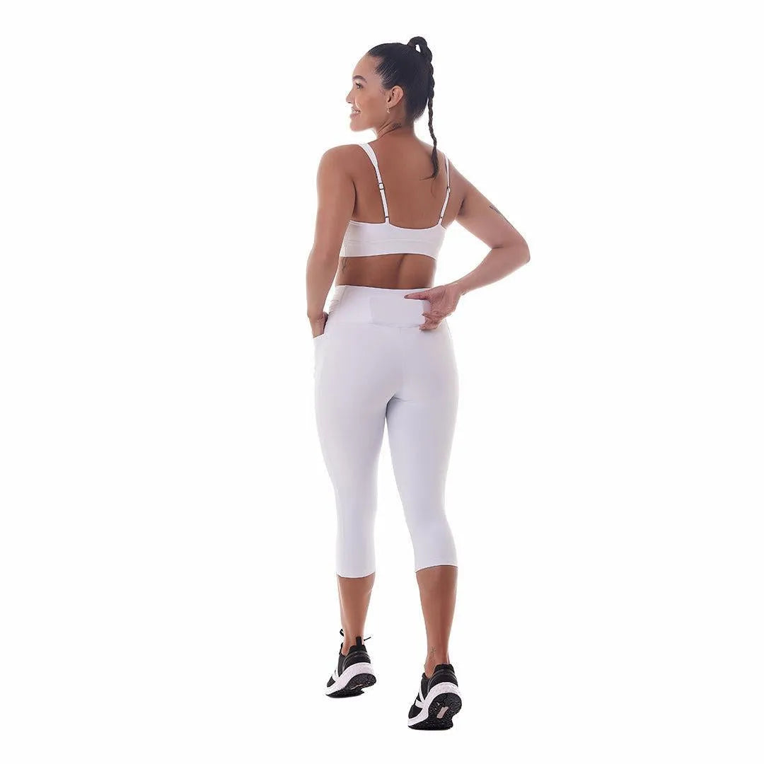 Corsário de Compressão com Multibolsos Total Emana Branco