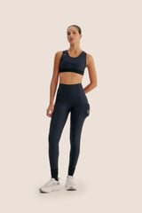 CALÇA DE COMPRESSÃO COM 3 BOLSOS CLÁSSICO CompressSkin™ + Emana PRETO