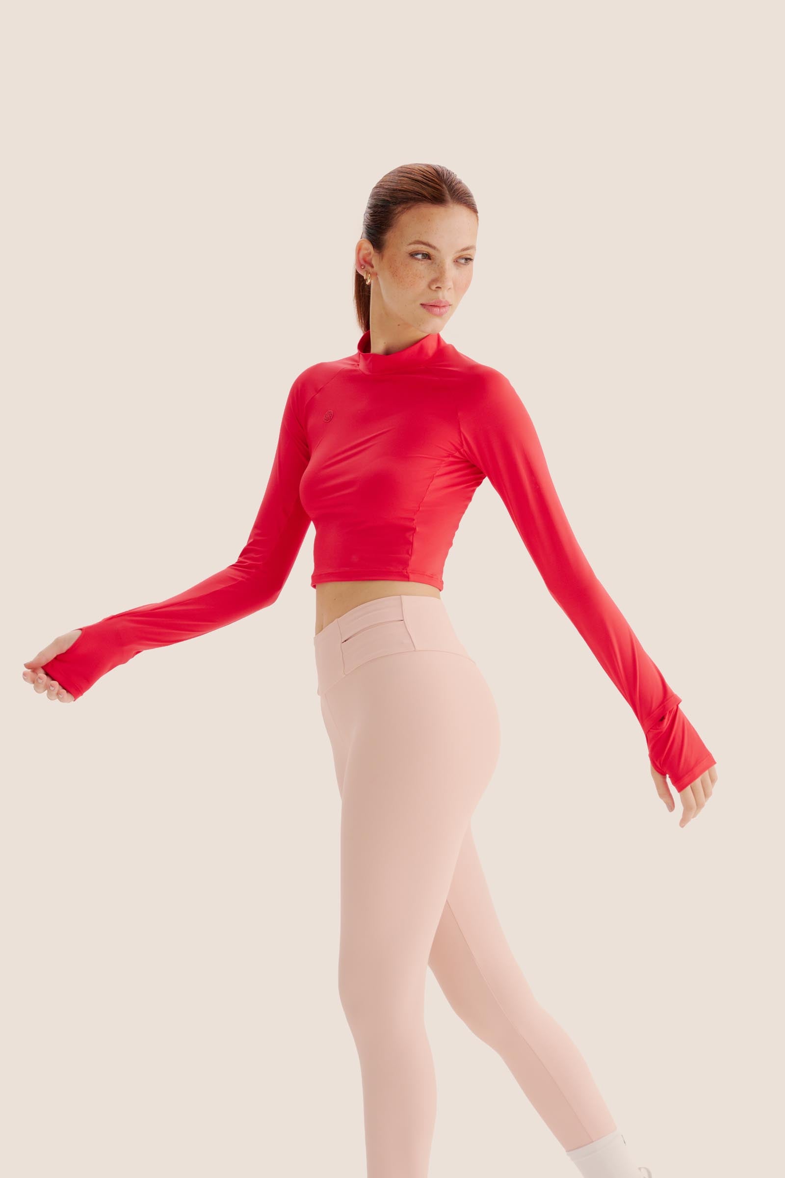 CALÇA DE COMPRESSÃO COM BOLSO 360º EMANA ROSÉ COM FOGO