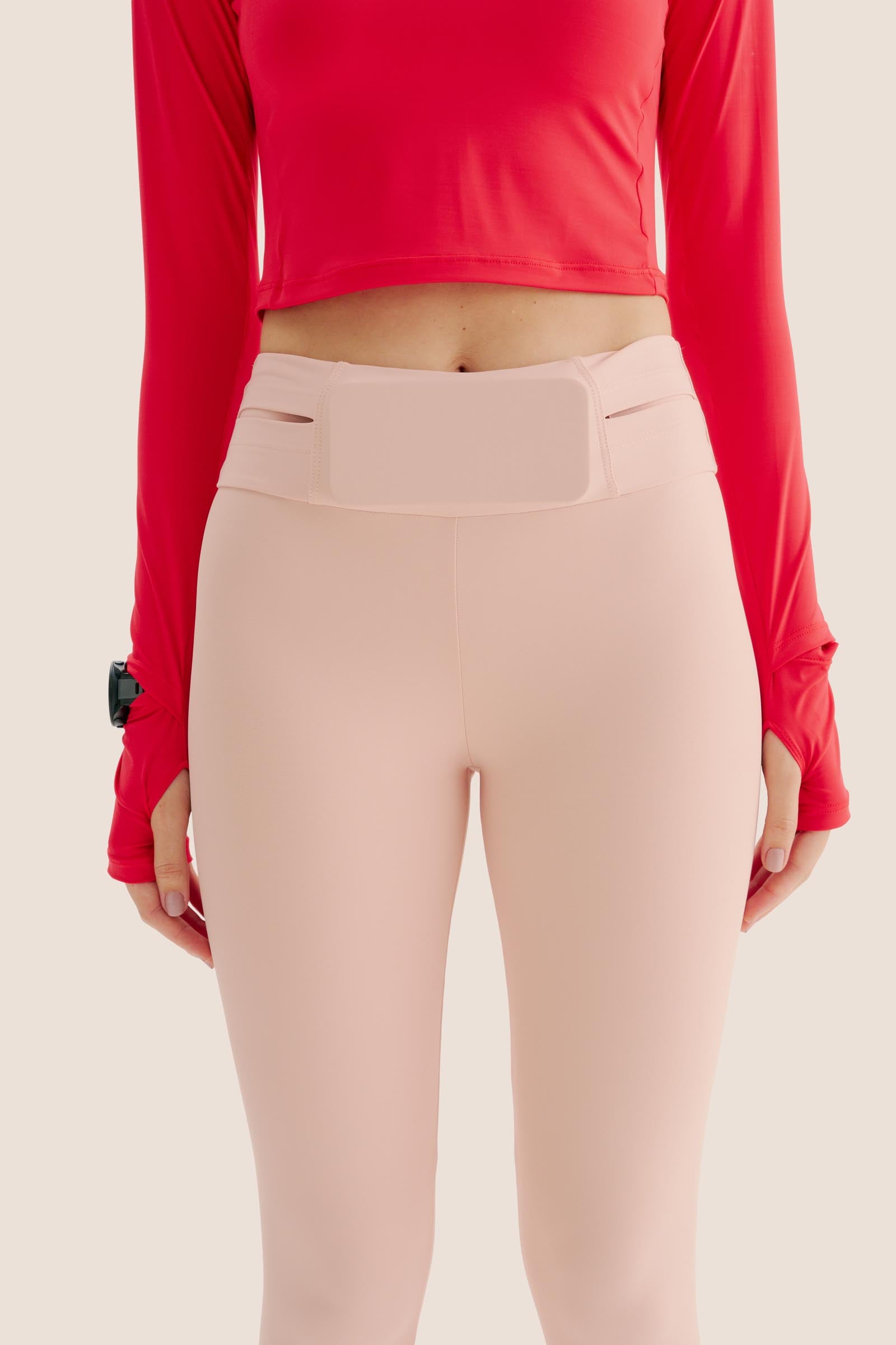 CALÇA DE COMPRESSÃO COM BOLSO 360º EMANA ROSÉ COM FOGO