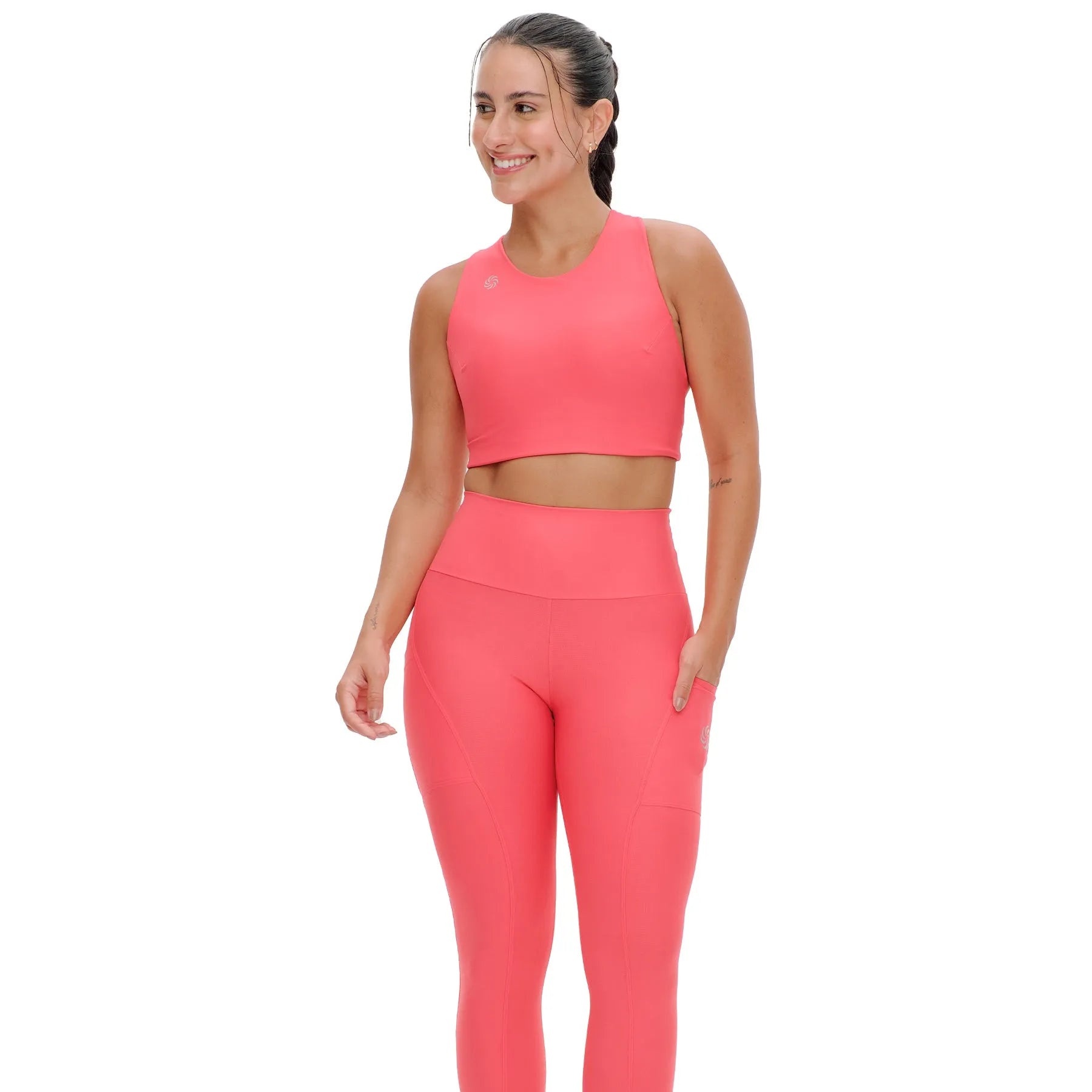 Calça de Compressão com Bolsos Clássica Goiaba