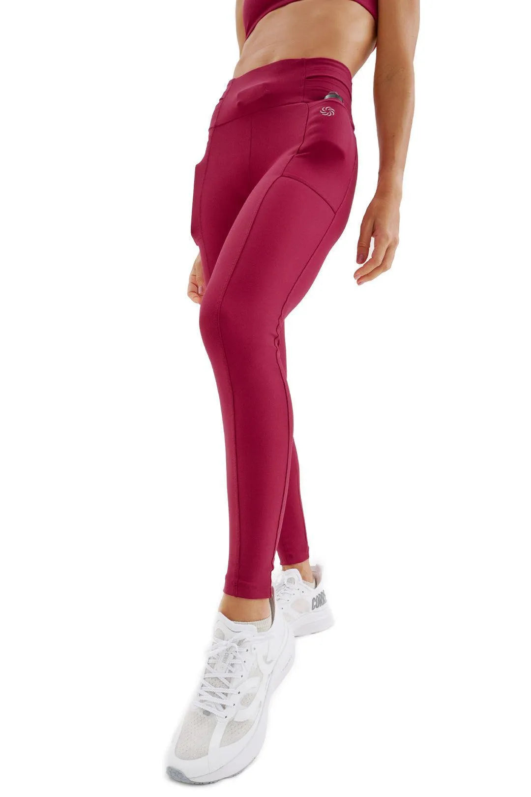 Calça de Compressão com Multibolsos Aloeskin Cereja