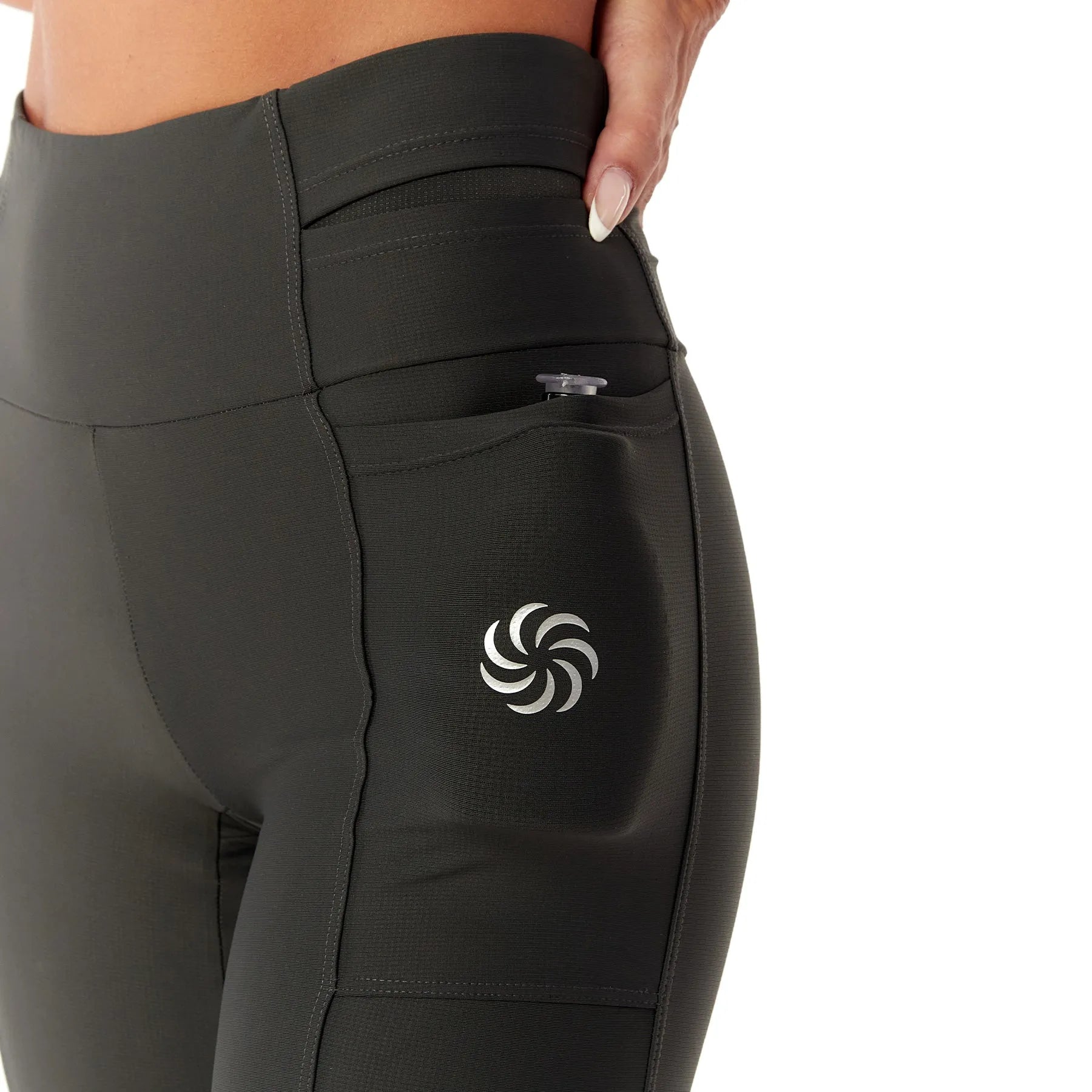 Calça de Compressão com Multibolsos Grafite