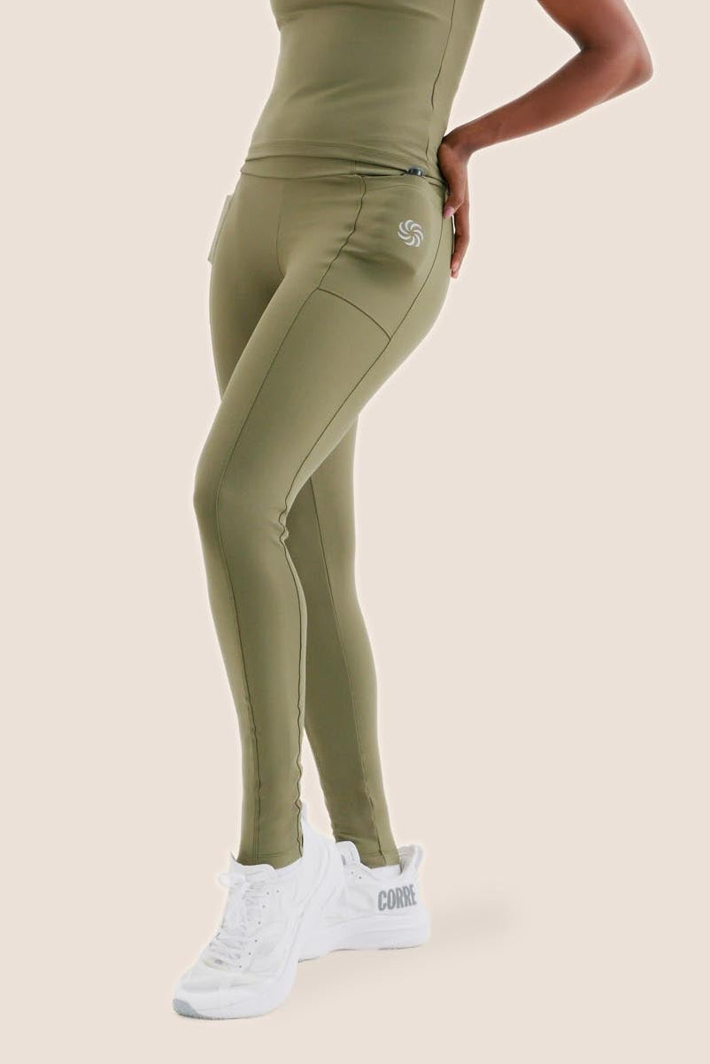 CALÇA DE COMPRESSÃO COM MULTIBOLSOS TOTAL EMANA VERDE MUSGO