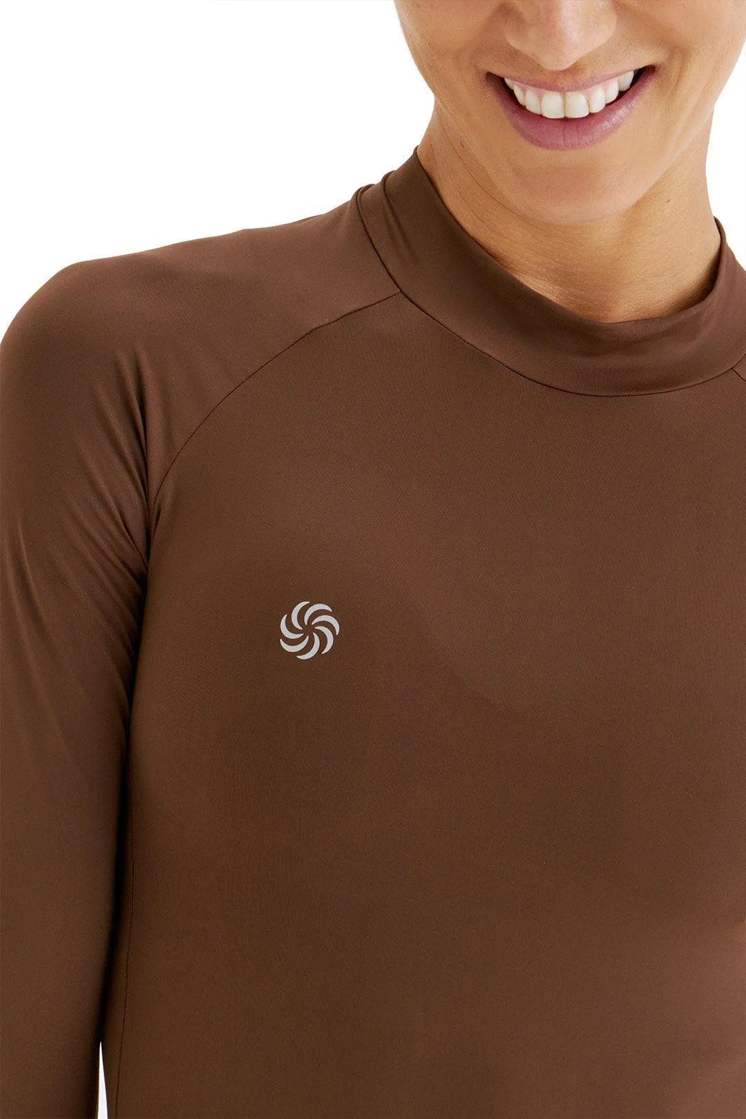 Camisa UV Manga Longa Fluida Abertura Café