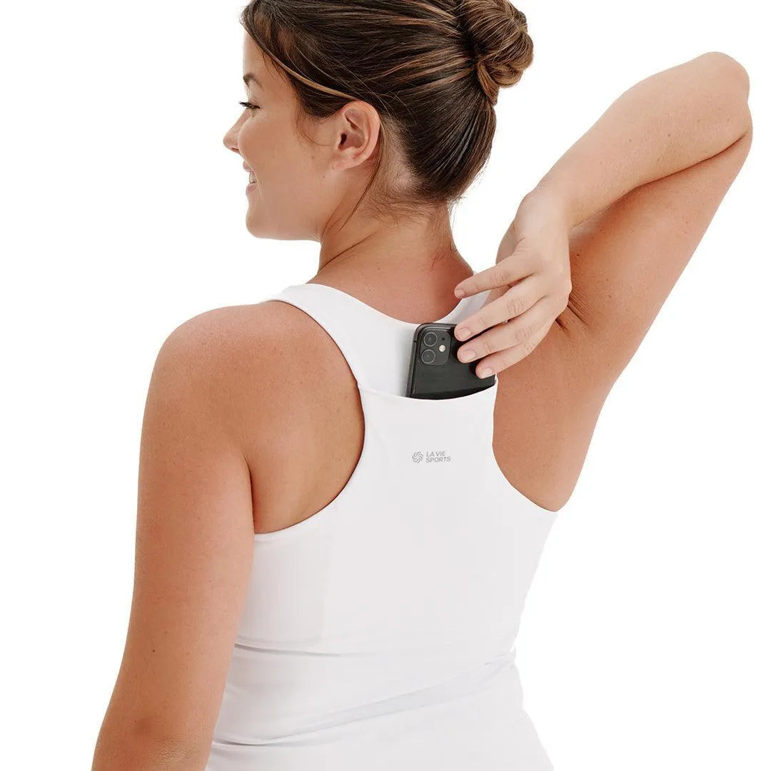 Camiseta de compressão com Super Bolso Total Emana Branca