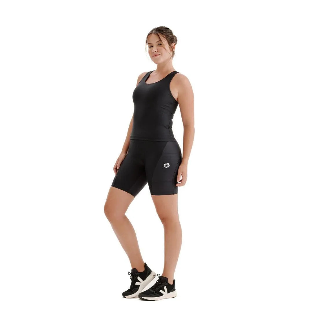 Camiseta de compressão com Super Bolso Preta