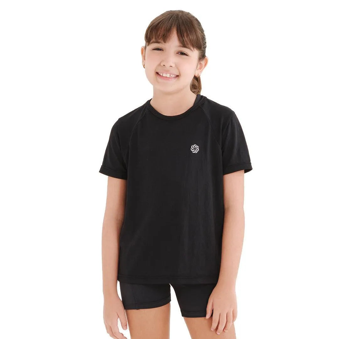 Camisa Raglan Infantil preta