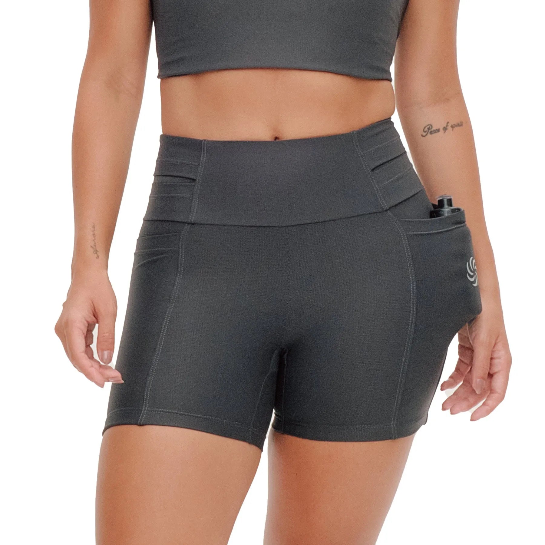 Short de Compressão Curto com Multibolsos Grafite