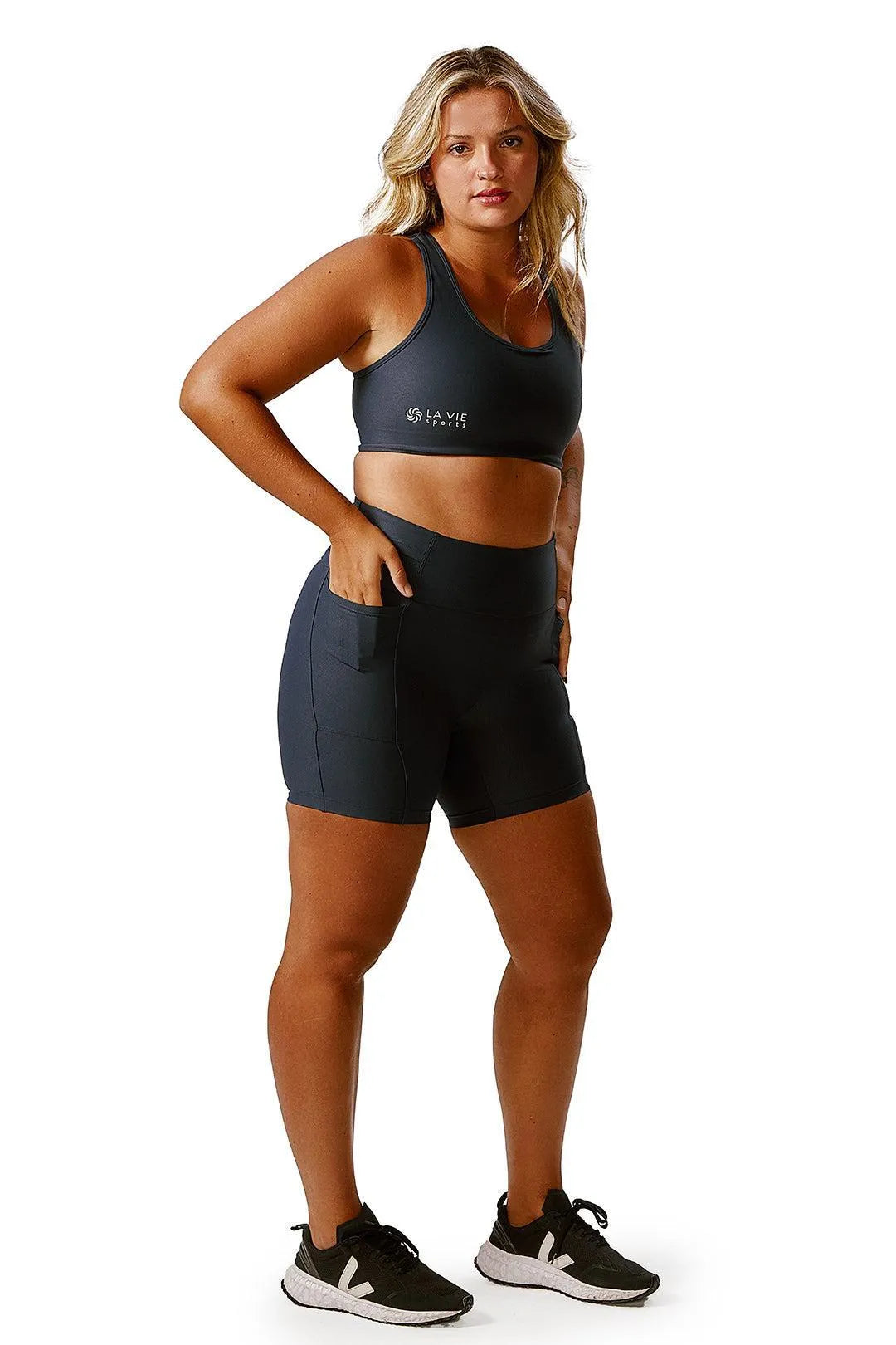 Short de Compressão com Multibolsos Marinho