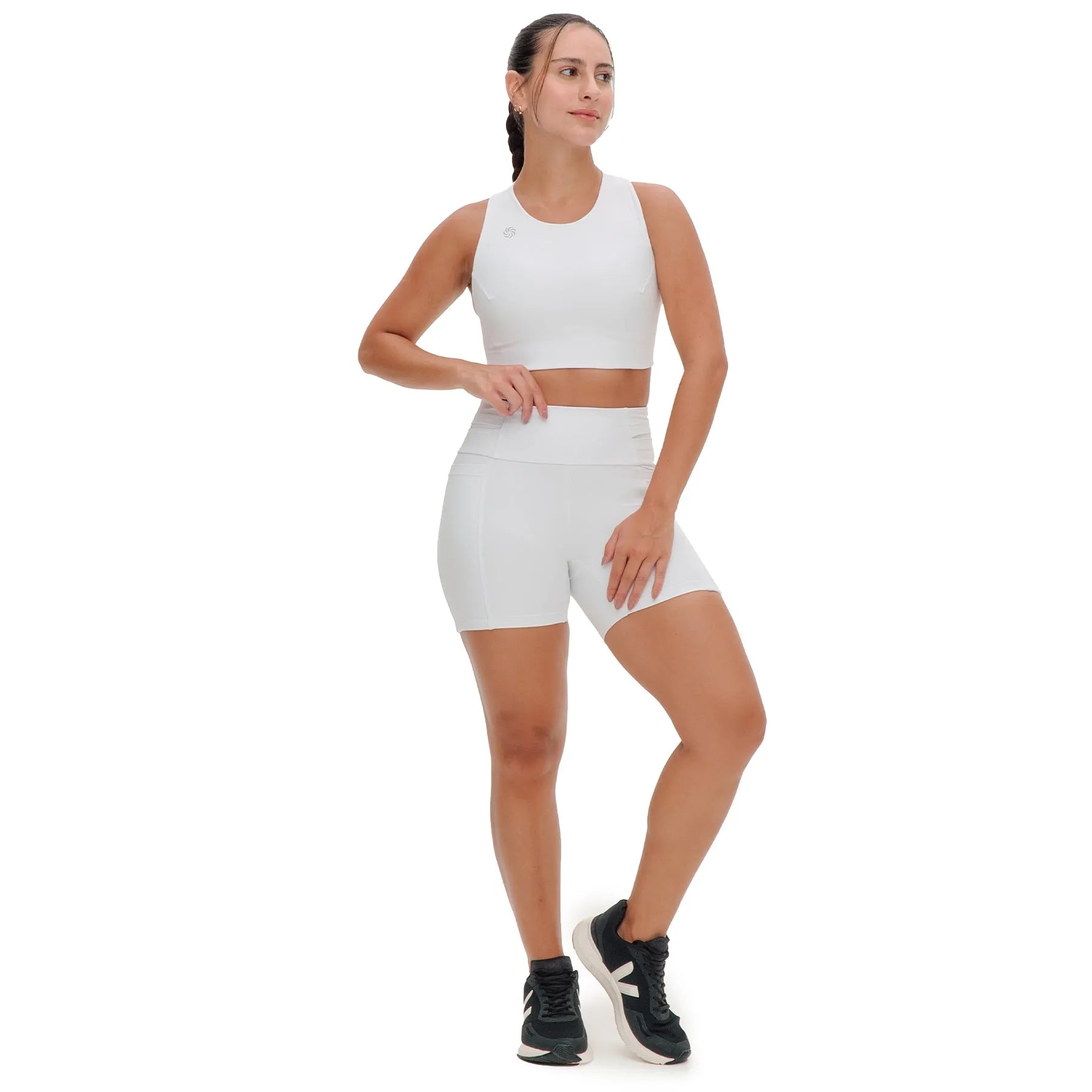 Short de Compressão com Multibolsos Total Emana Branco