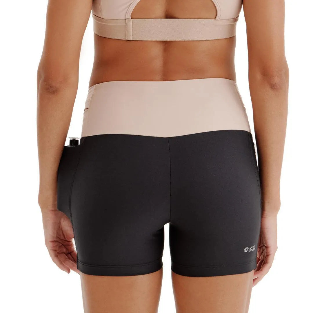 Short de Compressão Curto com Multibolsos Total Emana Cappuccino e Espresso