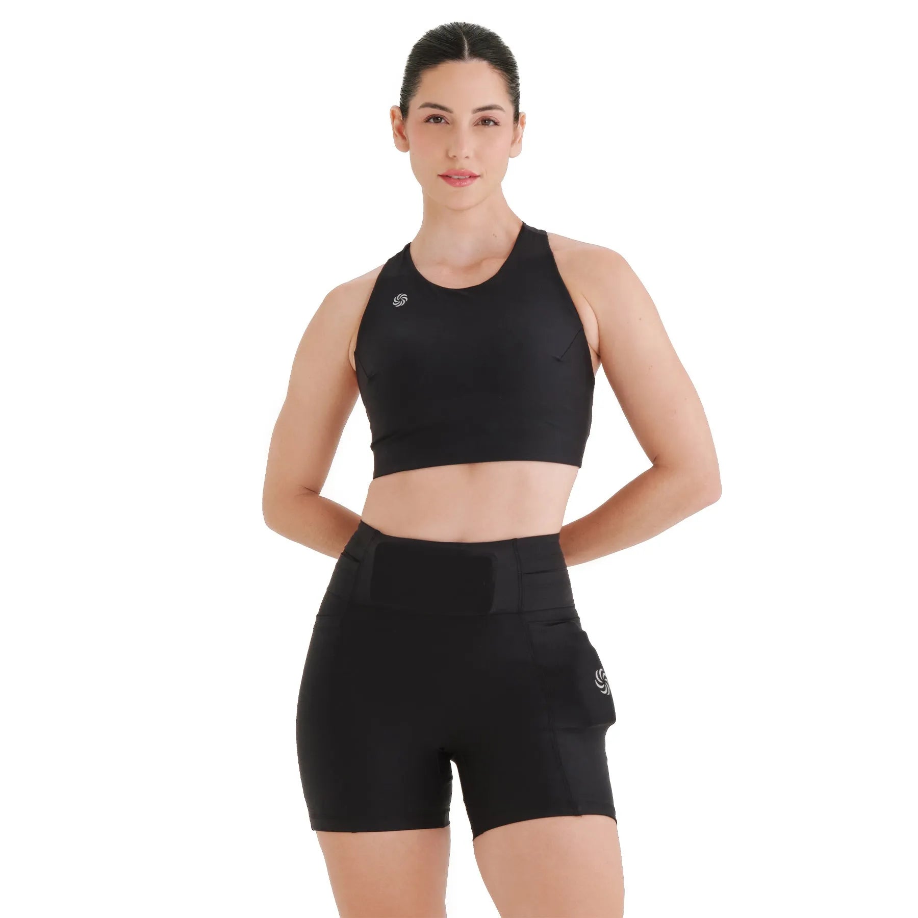 Short de Compressão com Multibolsos Livre Preto