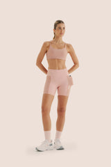 SHORT DE COMPRESSÃO COM MULTIBOLSOS ROSE