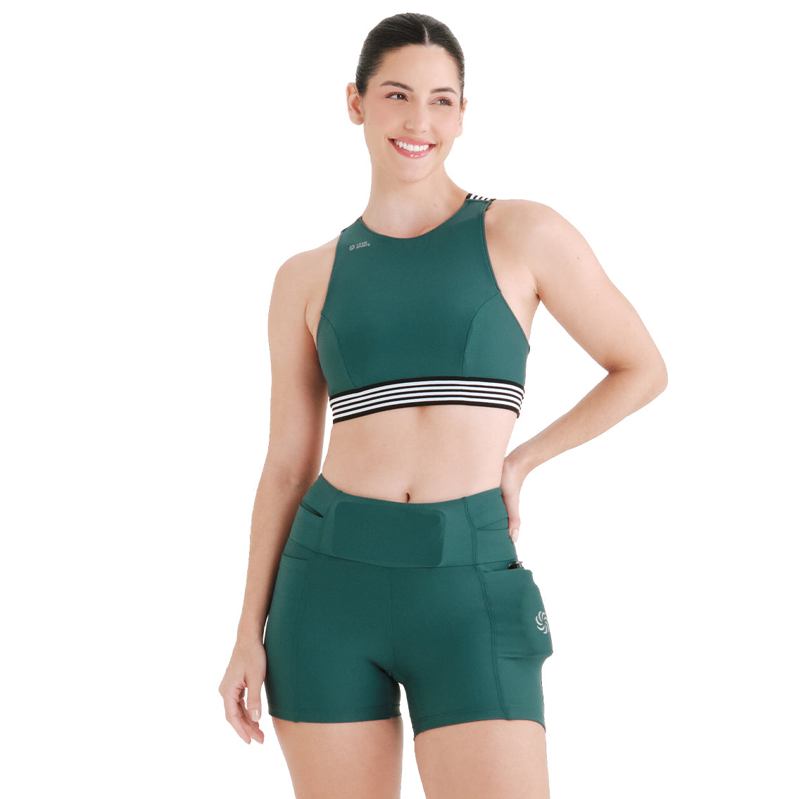 Short de Compressão Curto com Multibolsos Total Emana Folha