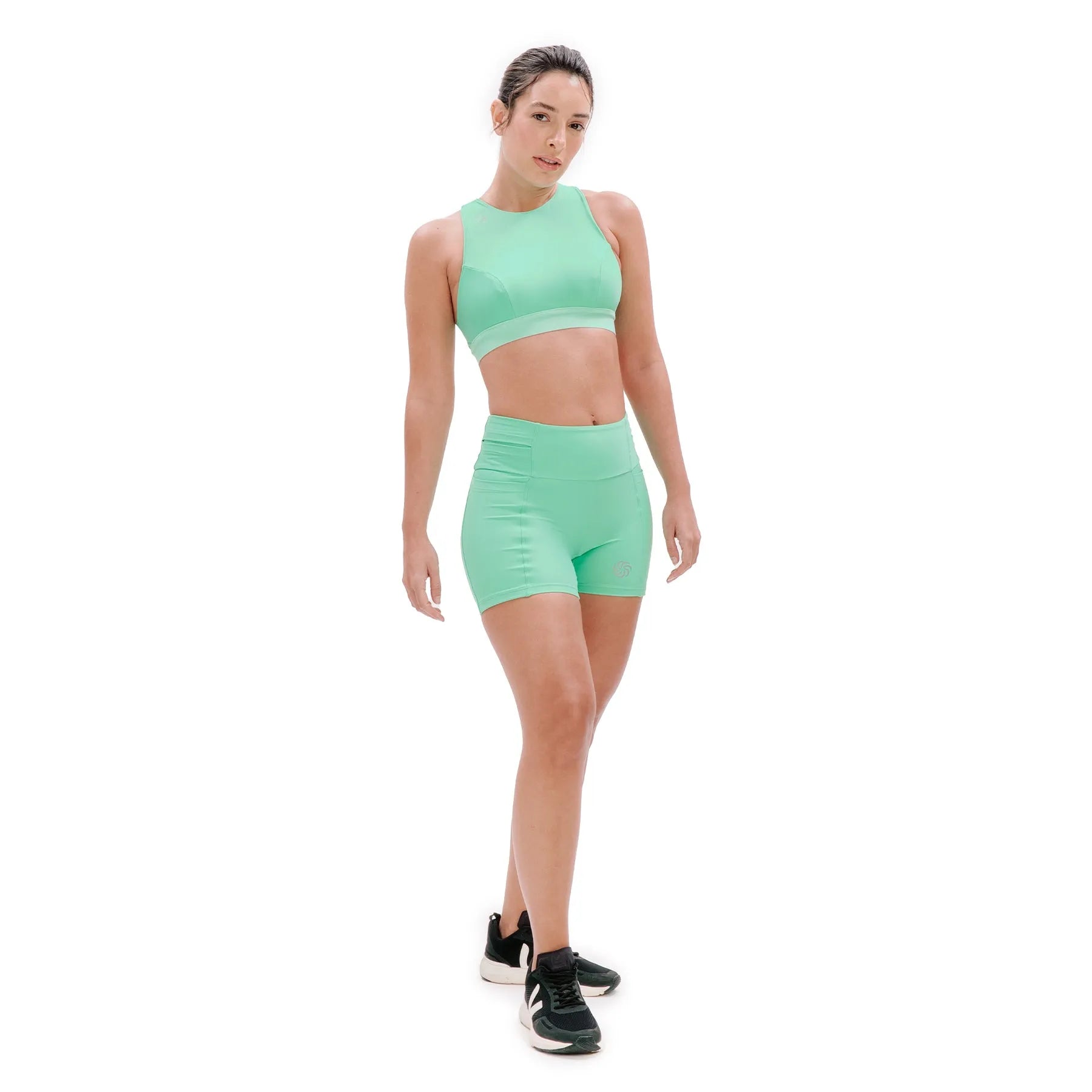 Short de Compressão Curto com Multibolsos Total Emana Menta