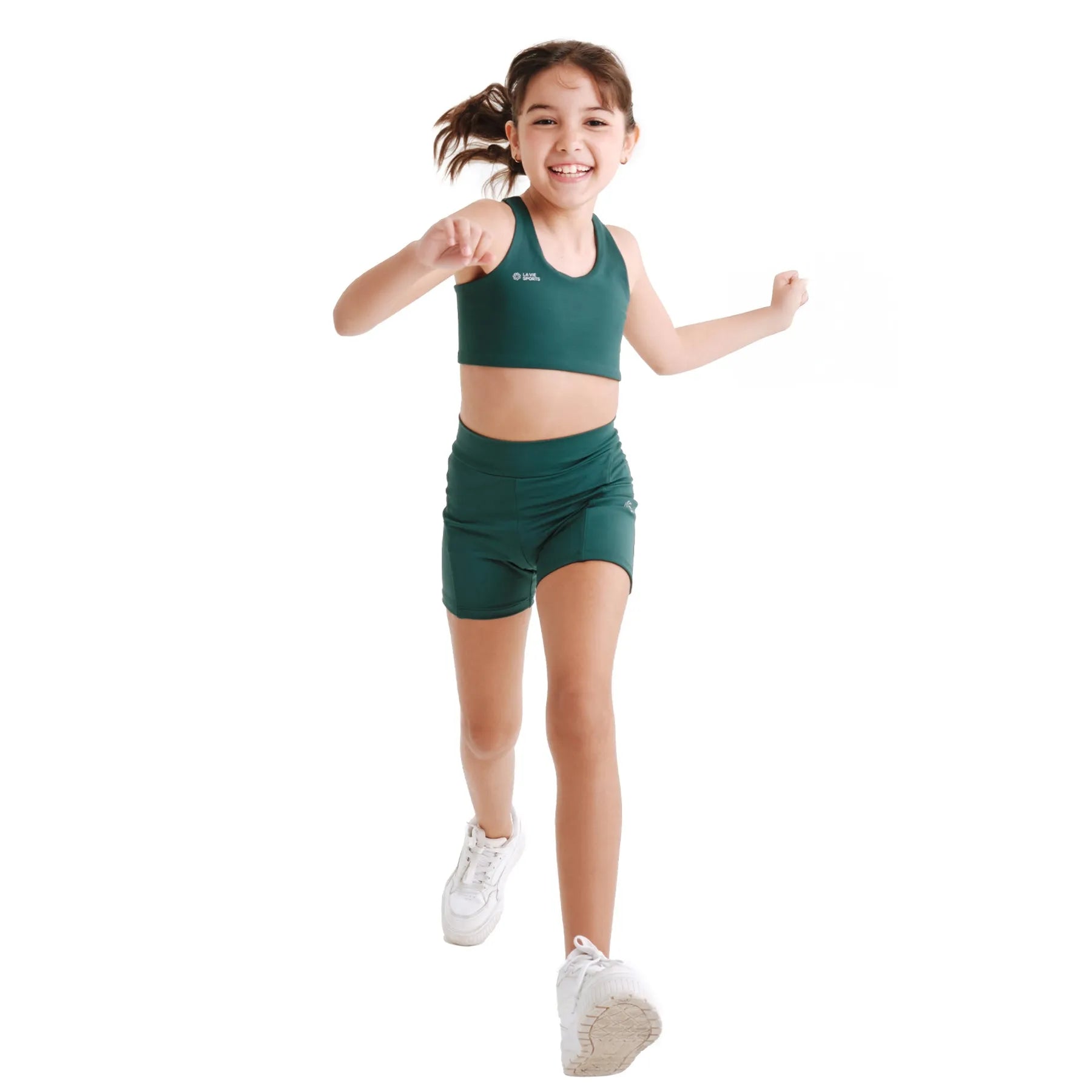 Top de compressão com bolso infantil total emana folha