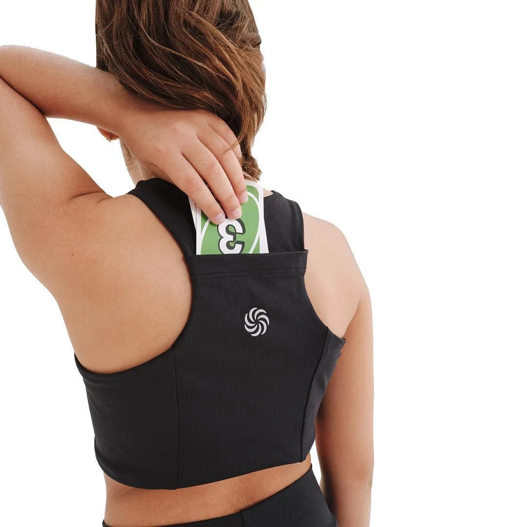 Top de compressão com bolso infantil preto