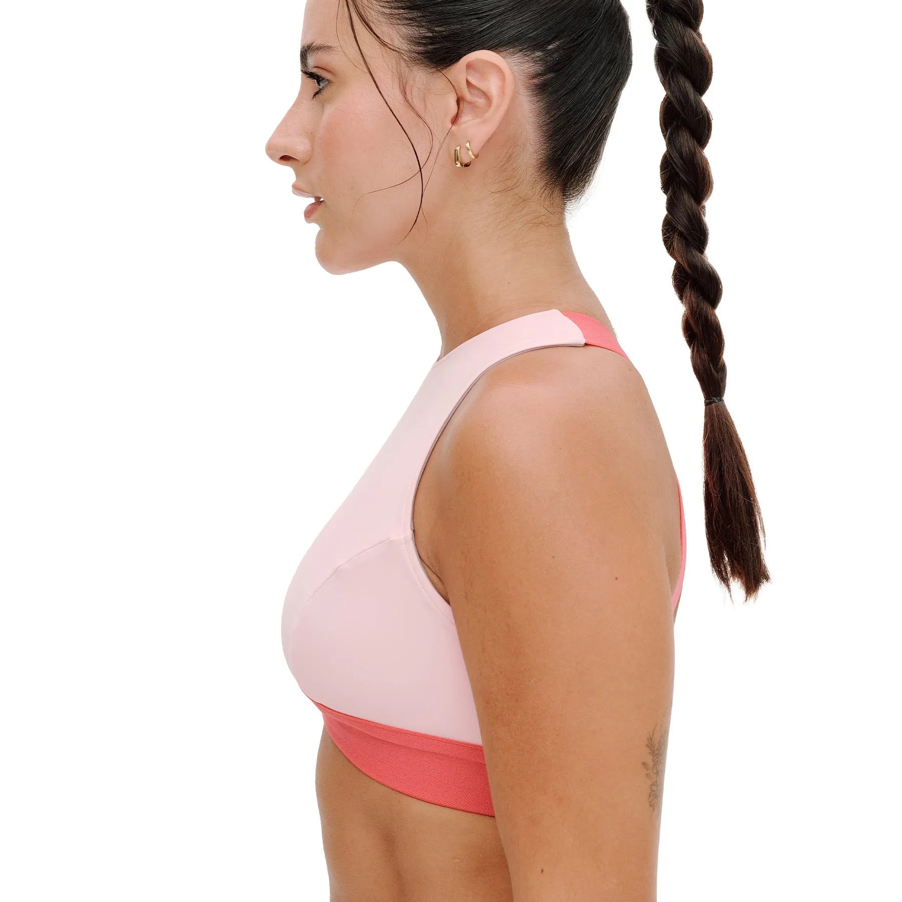 Top Cropped Dupla Face Total Emana Pêssego e Cinza