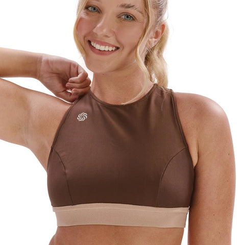 Top Cropped Dupla Face Total Emana Café e Nude – La Vie Sports