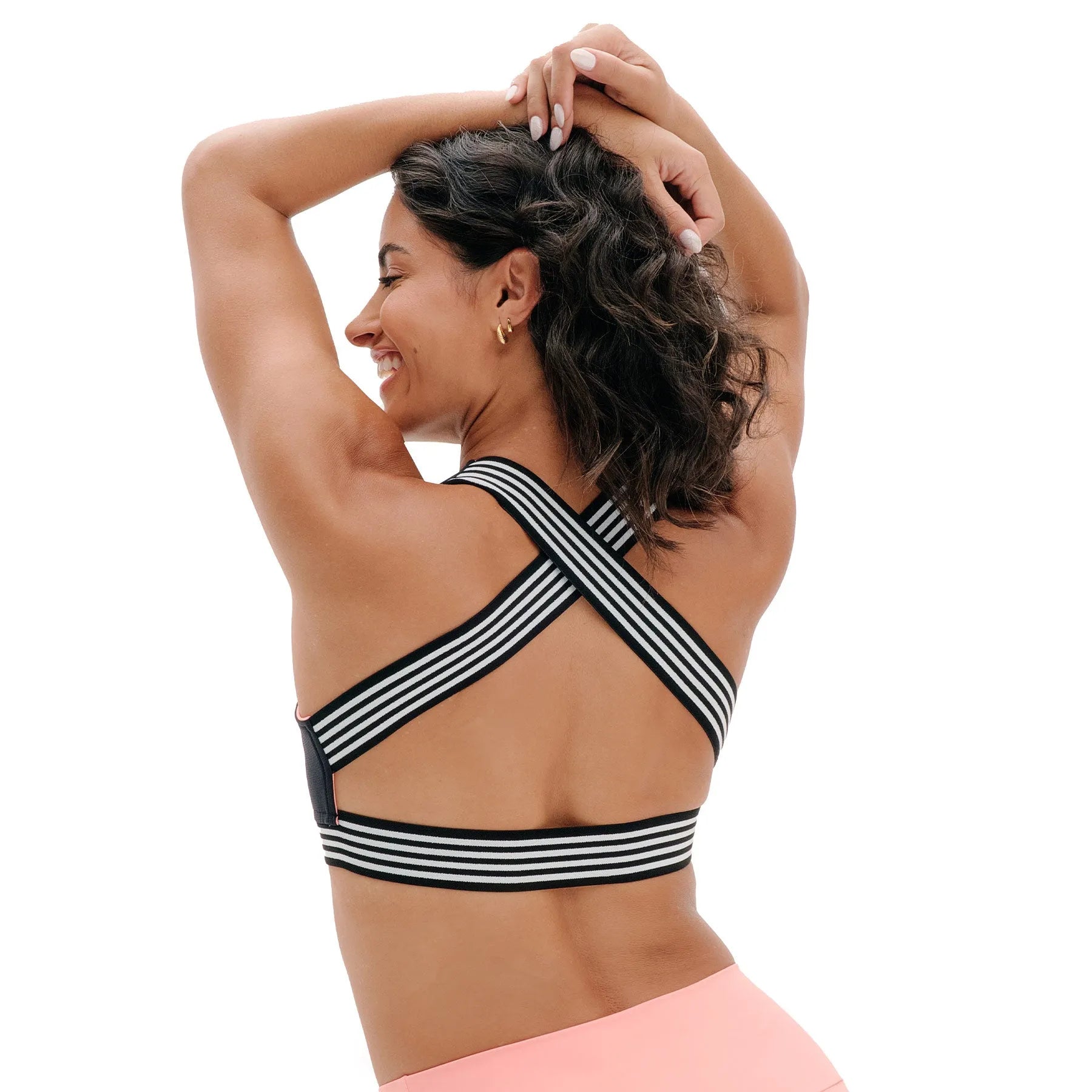 Top Cropped Dupla Face Emana Coral e Preto