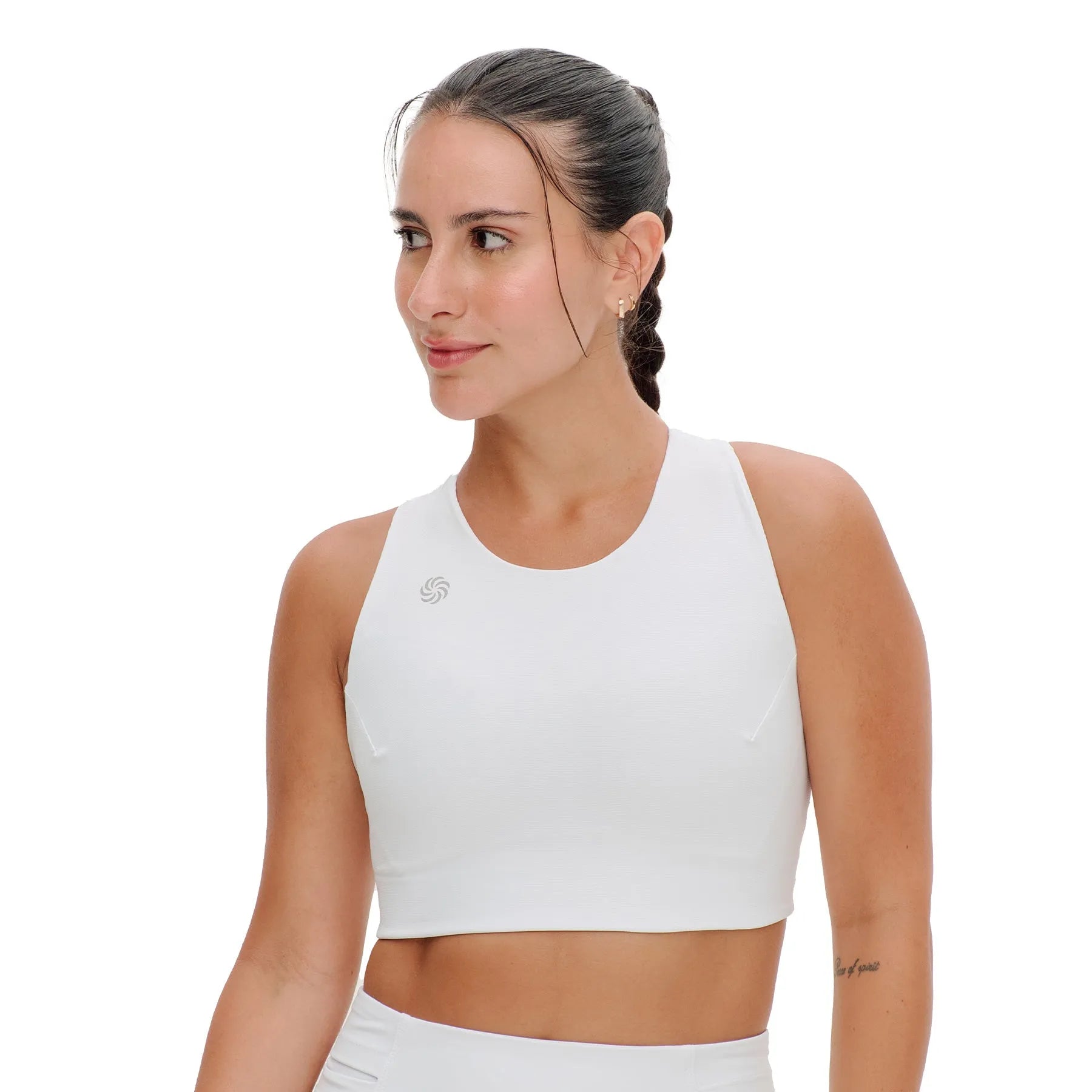 Top de Compressão com Bolso Cropped Bojo Fixo 2.0 Branco