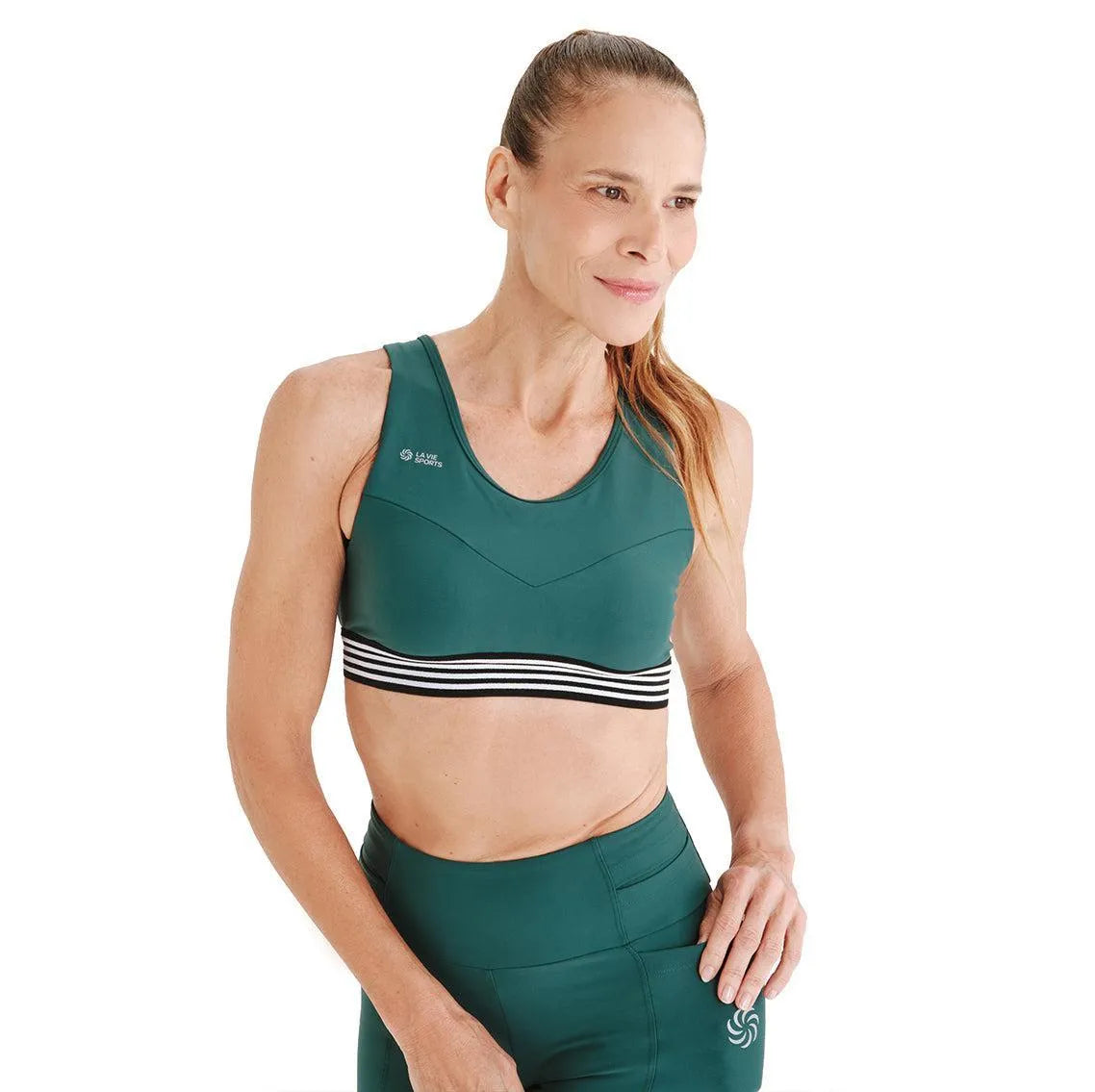 Top de Compressão com Bolso Recortes Total Emana Folha