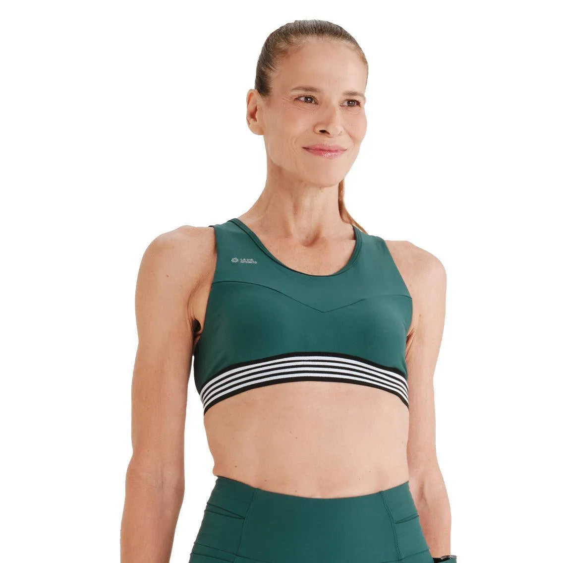 Top de Compressão com Bolso Recortes Total Emana Folha