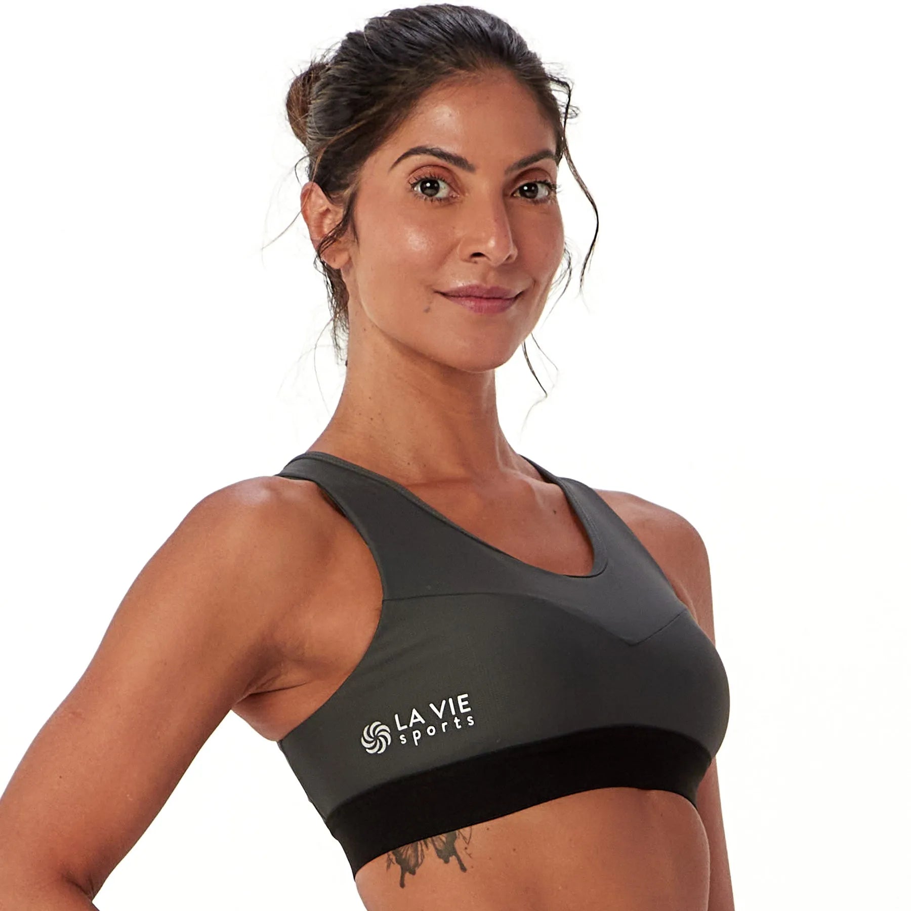 Top de Compressão com Bolso Recortes Grafite