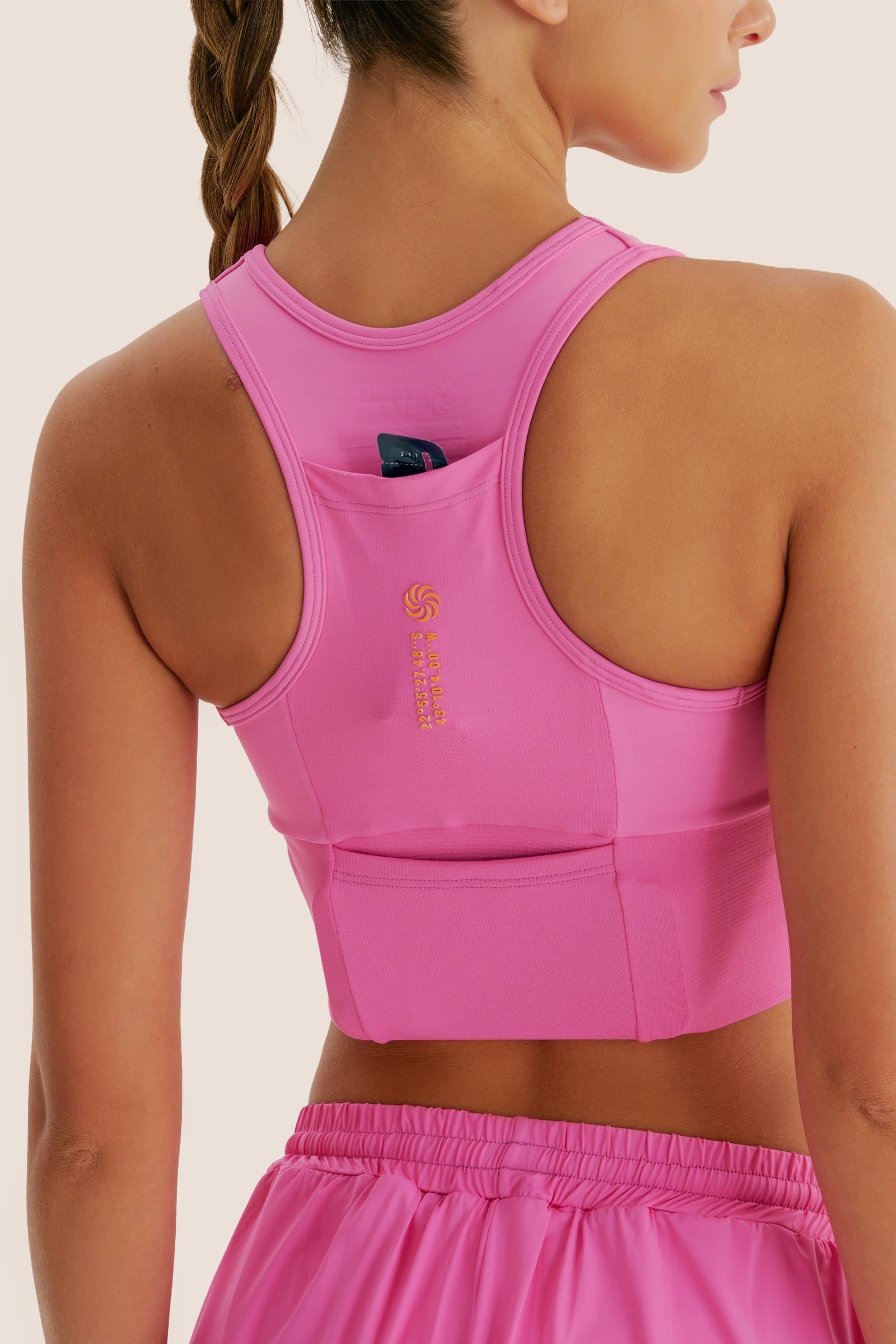TOP DE COMPRESSÃO MULTIBOLSOS ROSA
