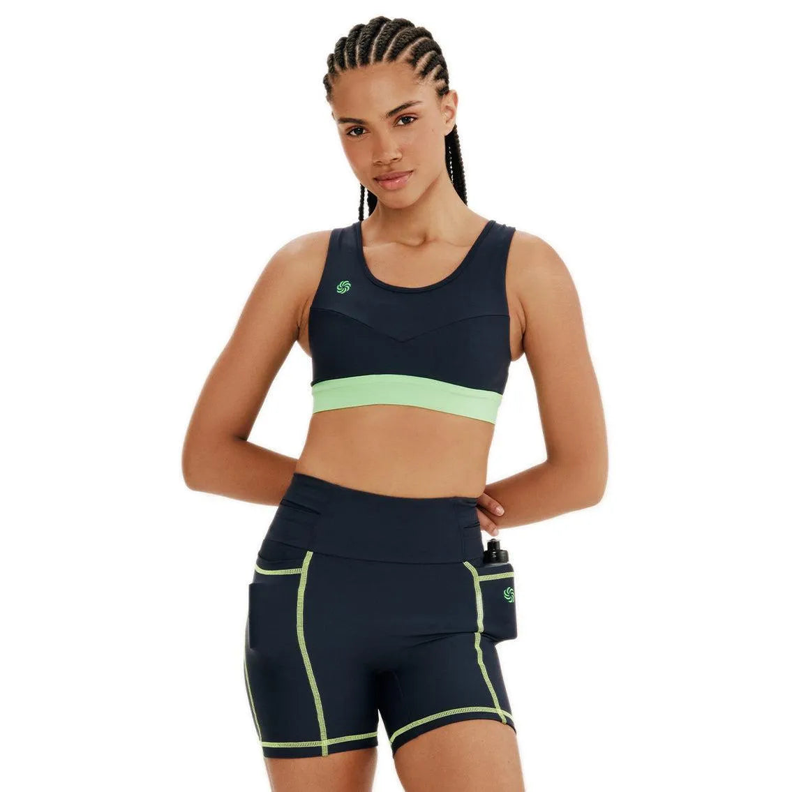 Top de Compressão com Bolso Recortes Total Emana Mar