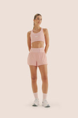 Look: Top super bolso zero atrito + Short multibolsos livre soltinho rose