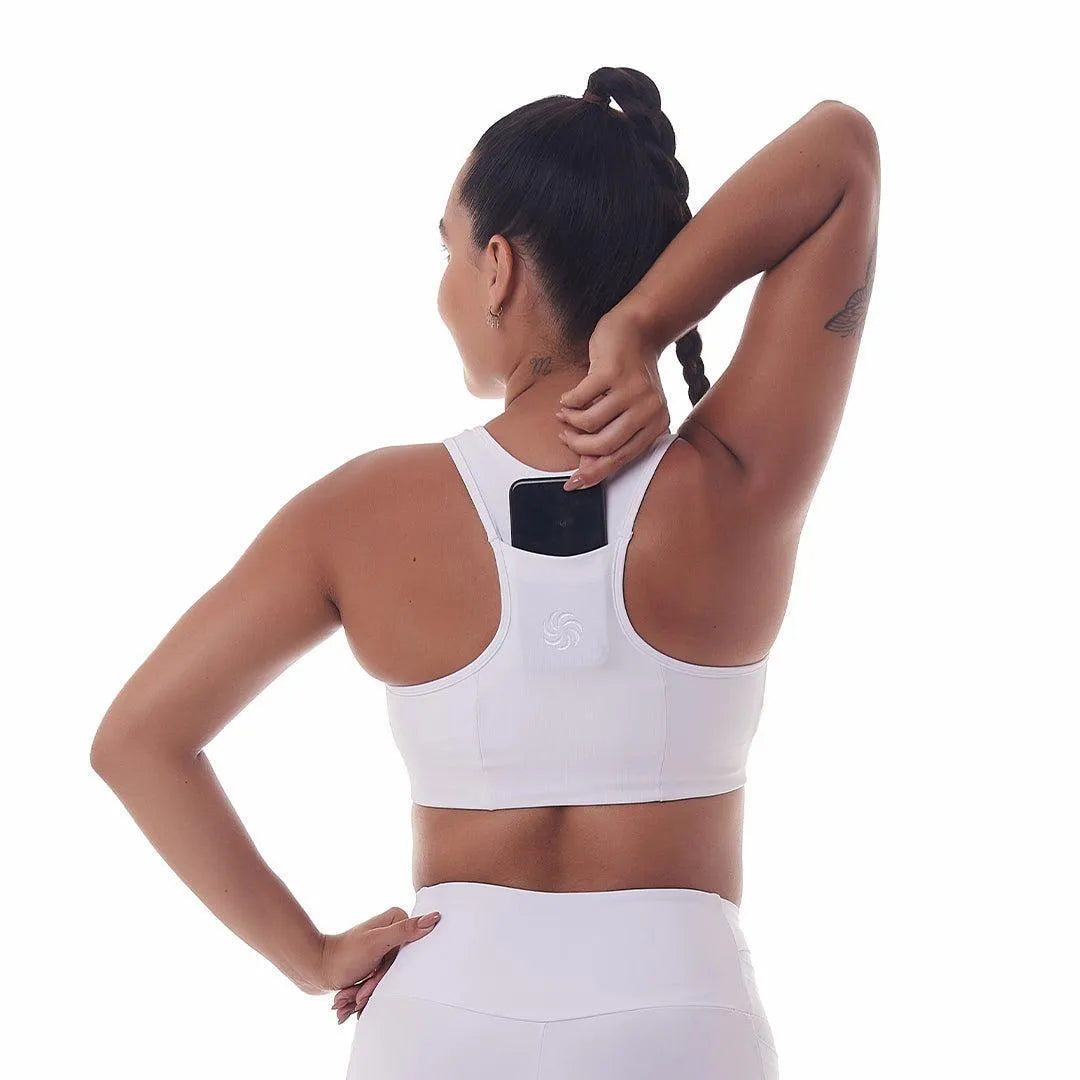 Top de Compressão com Super Bolso 2.0 Branco